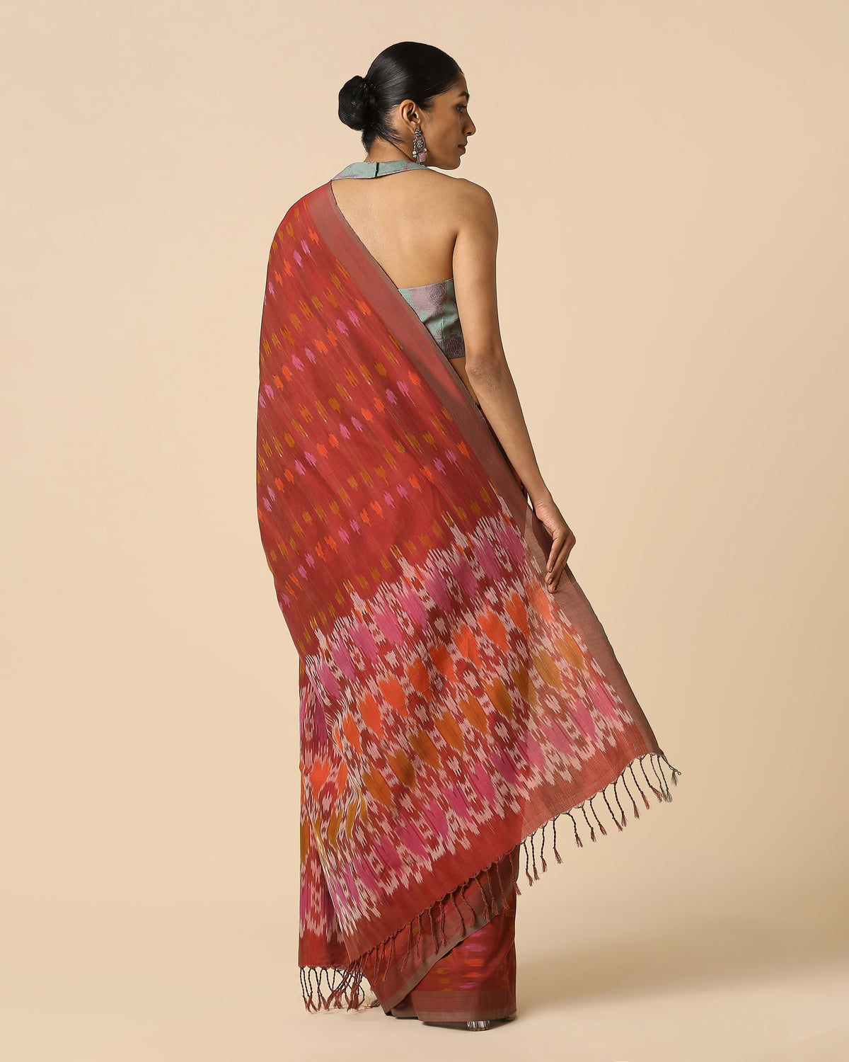 Gamish Pochampally Warp Ikat Cotton Saree