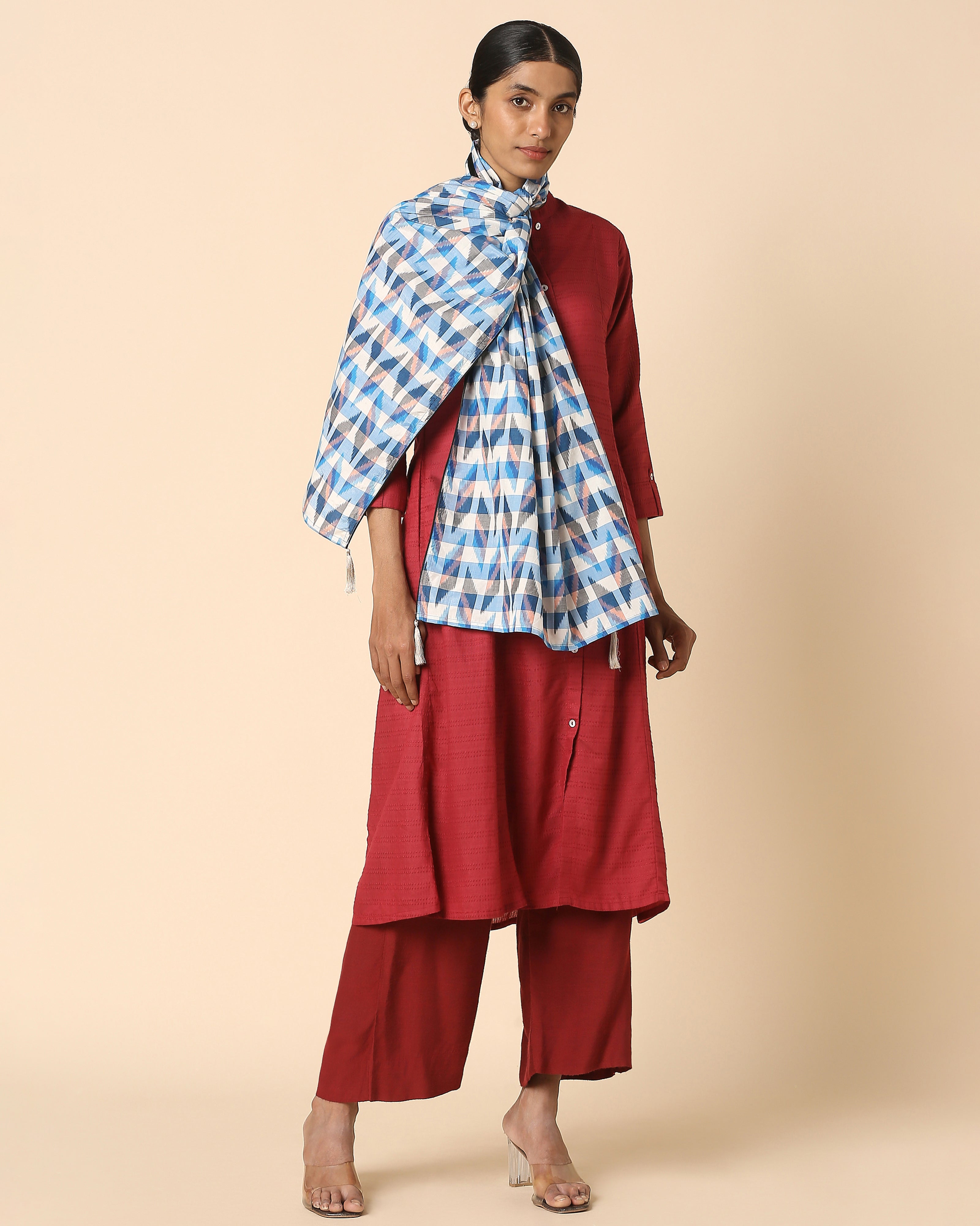 Haroon Pochampally Warp Ikat Silk Cotton Stole