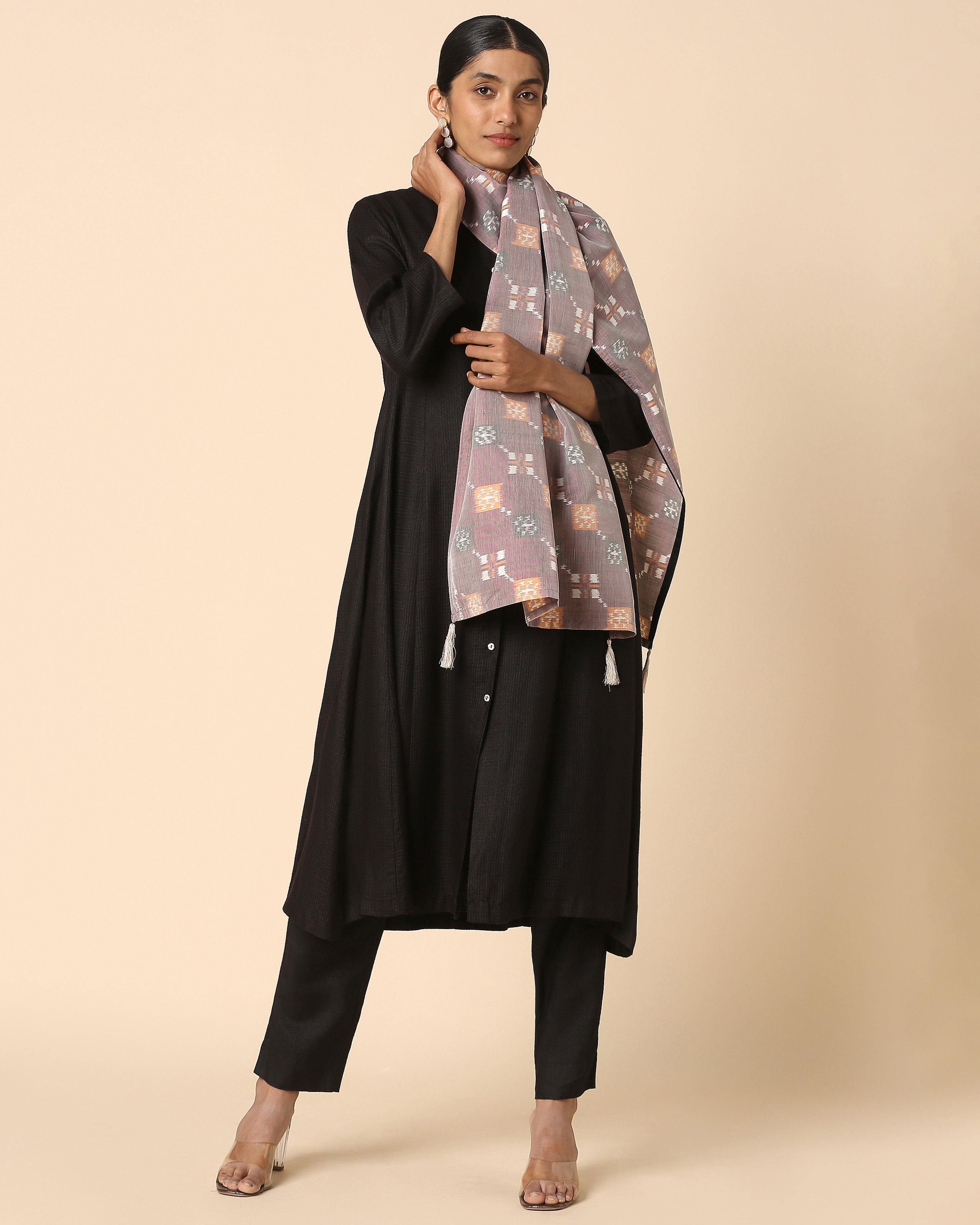 Mehran Pochampally Weft Ikat Cotton Silk Stole