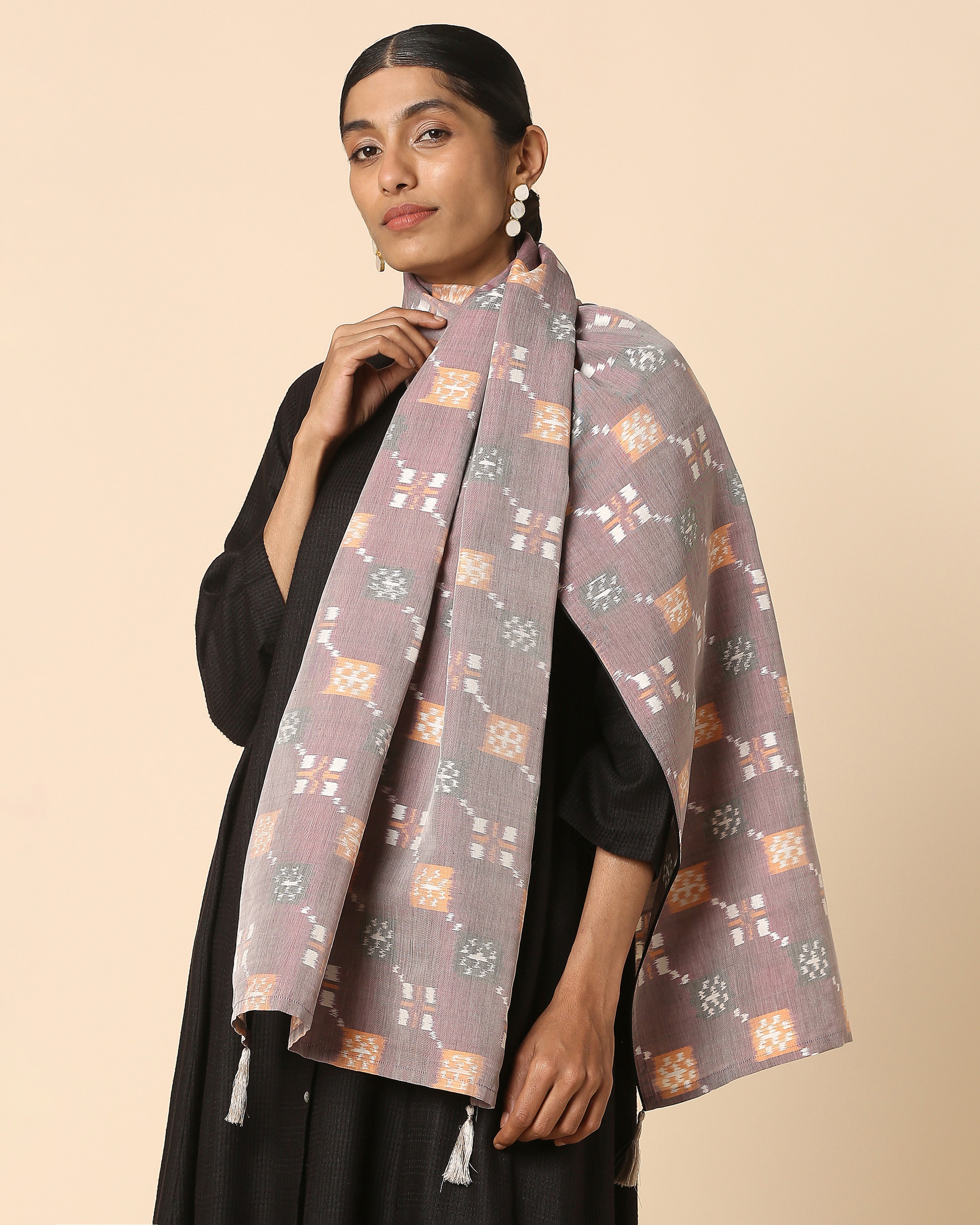 Mehran Pochampally Weft Ikat Cotton Silk Stole