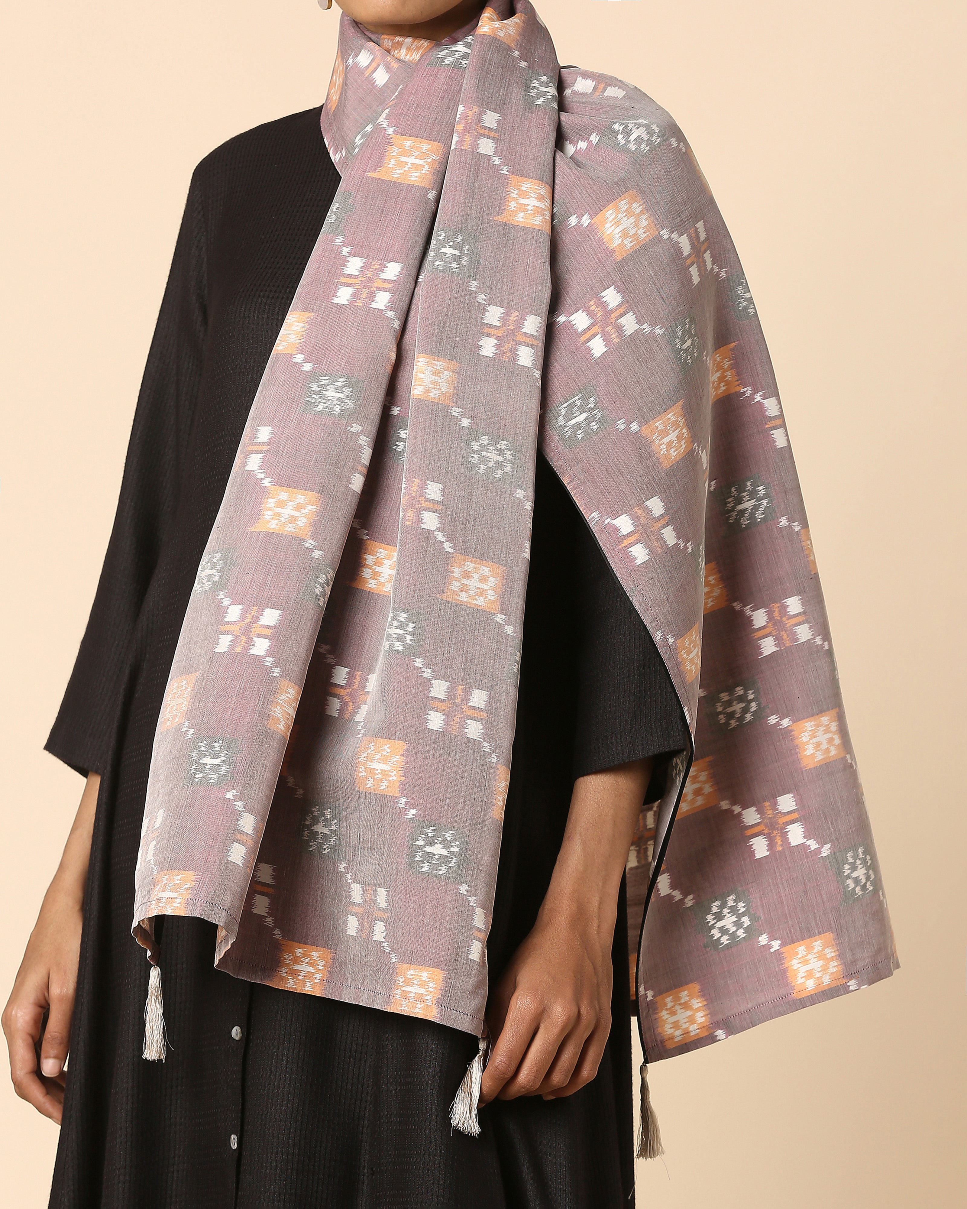 Mehran Pochampally Weft Ikat Cotton Silk Stole