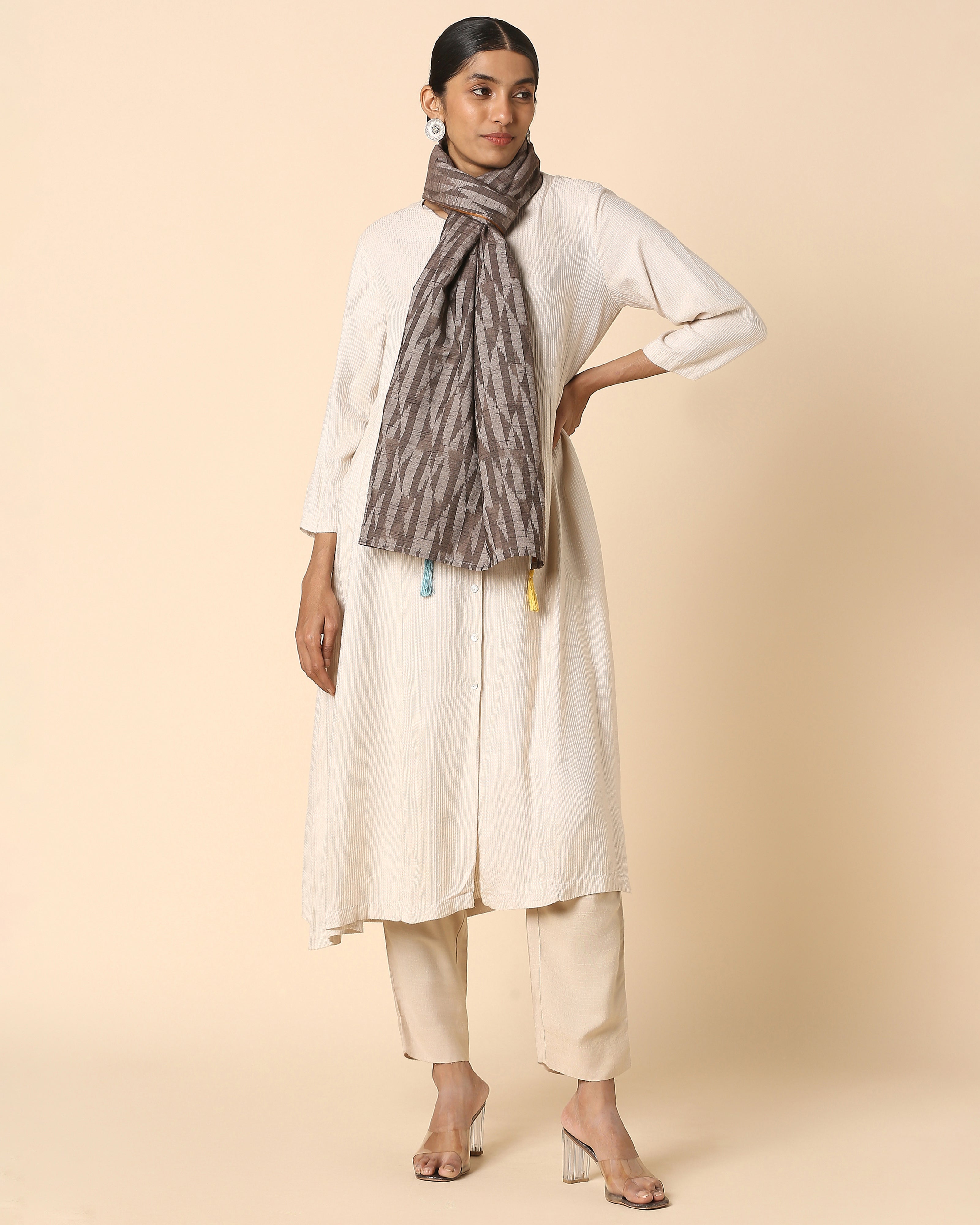 Eshal Pochampally Warp Ikat Silk Stole