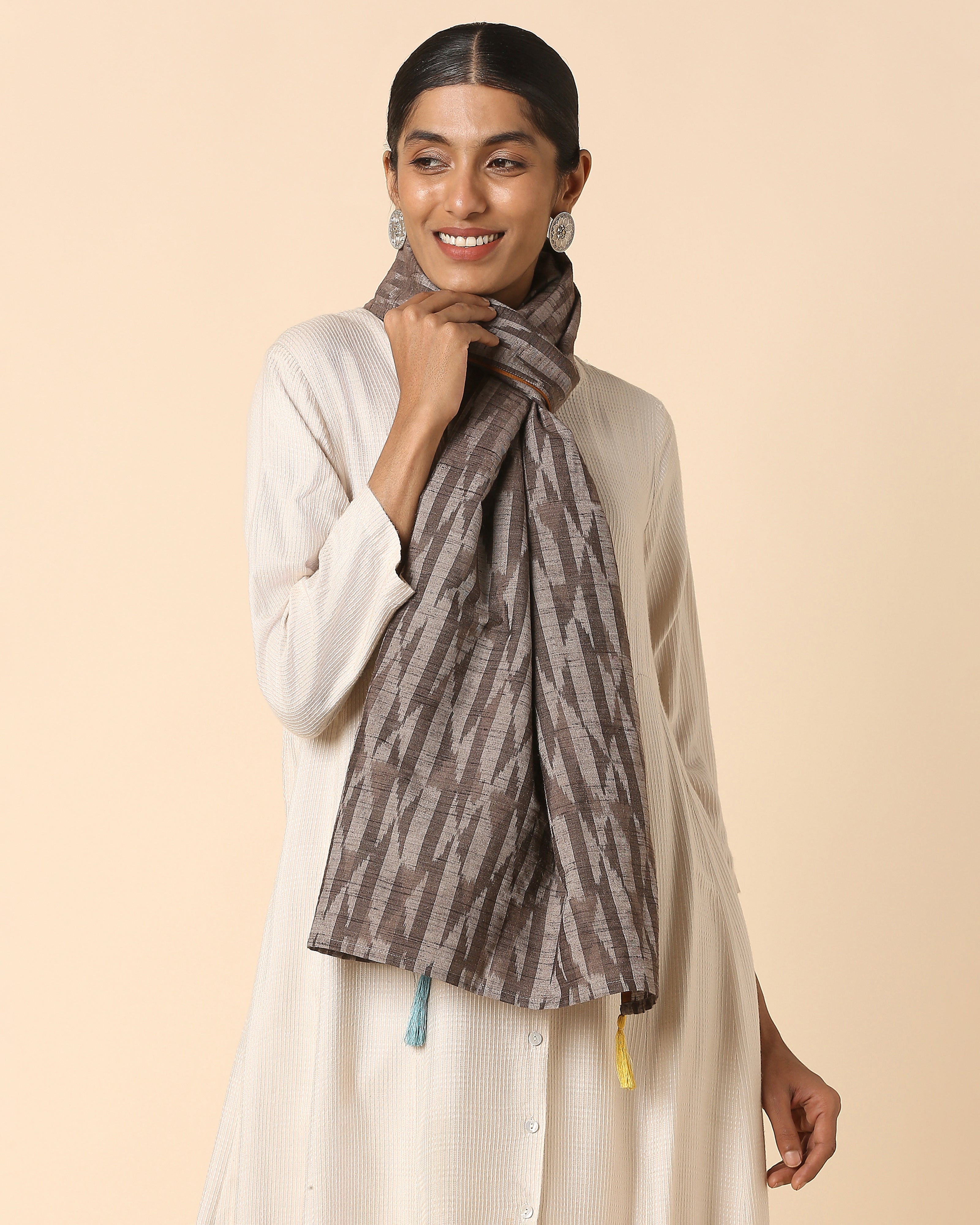 Eshal Pochampally Warp Ikat Silk Stole