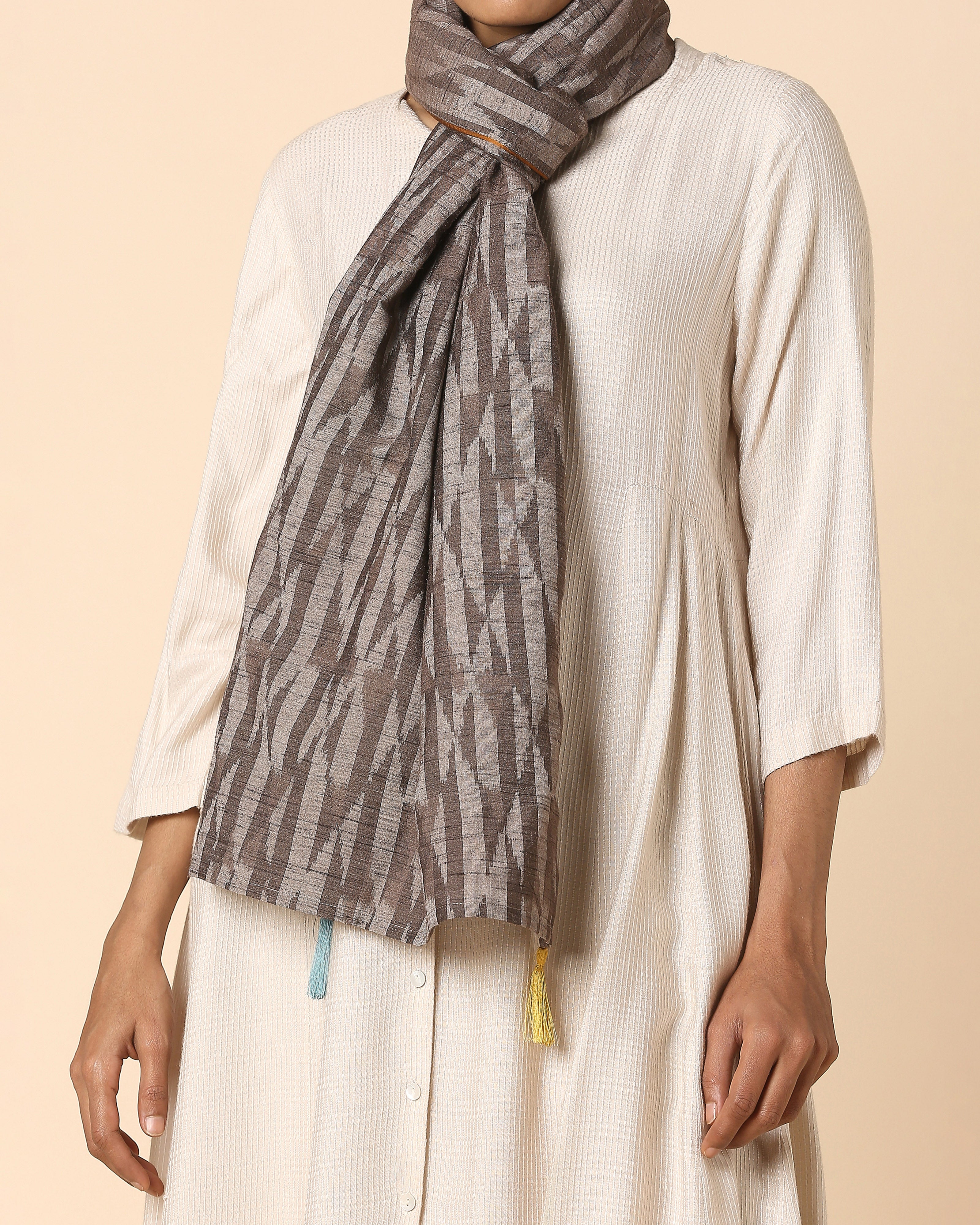 Eshal Pochampally Warp Ikat Silk Stole