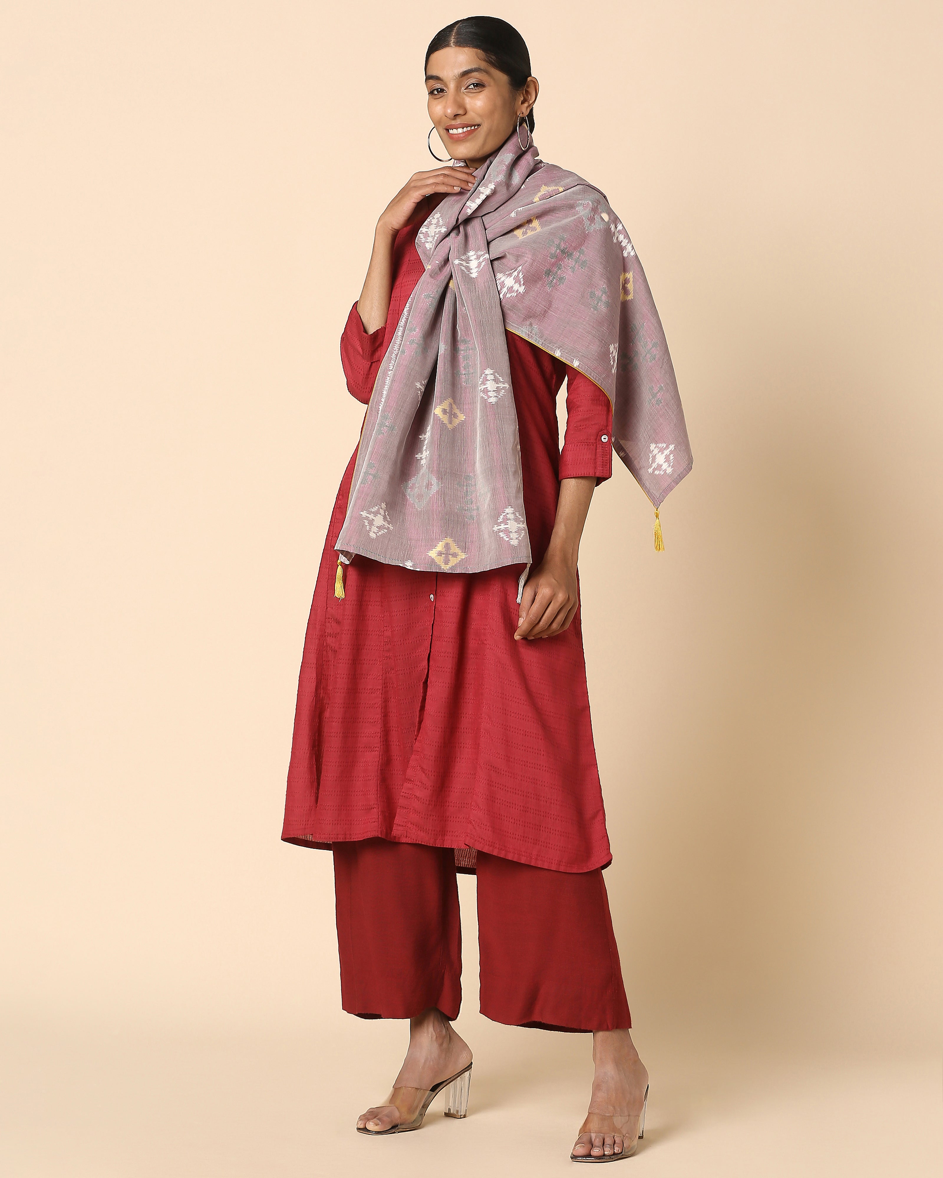 Malika Pochampally Weft Ikat Cotton Silk Stole
