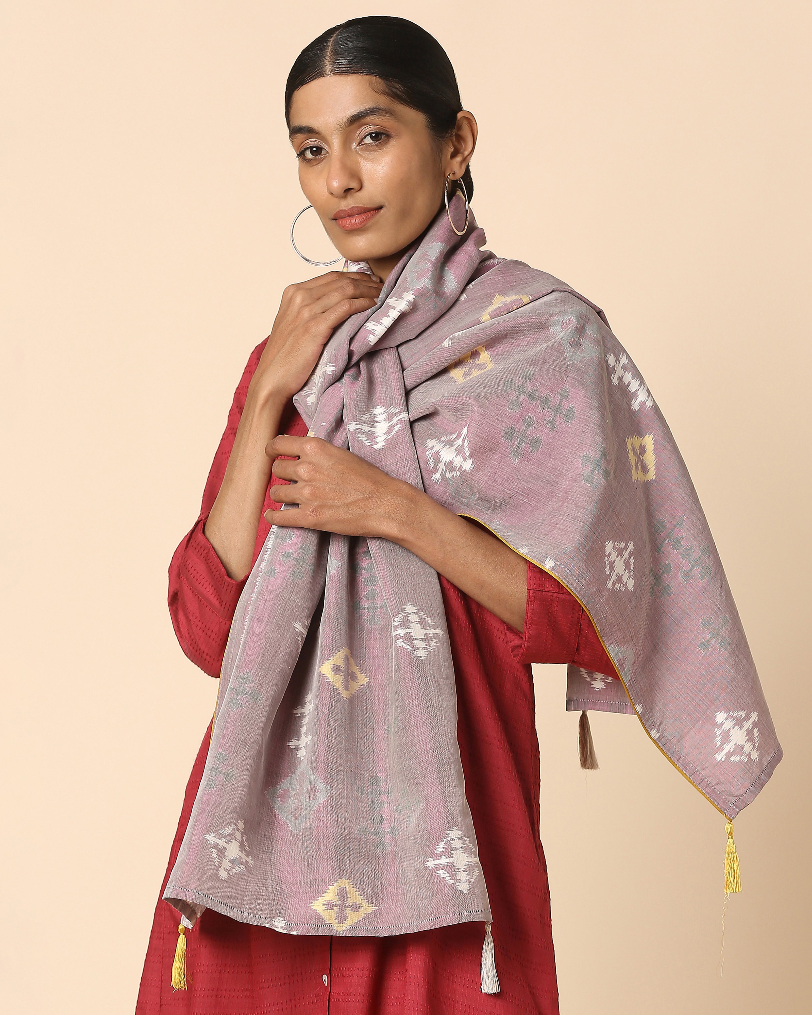 Malika Pochampally Weft Ikat Cotton Silk Stole