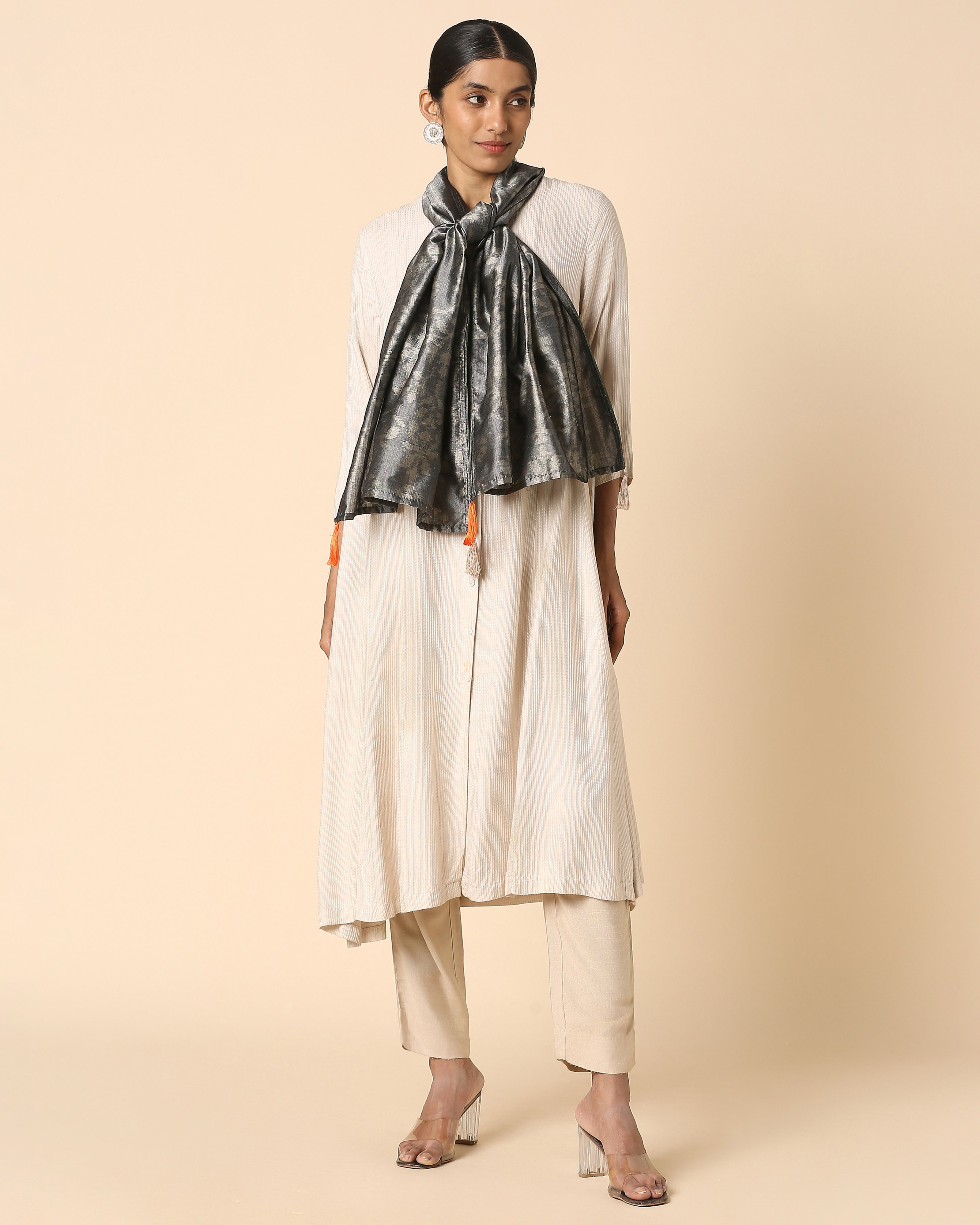 Nadia Pochampally Weft Ikat Cotton Silk Stole
