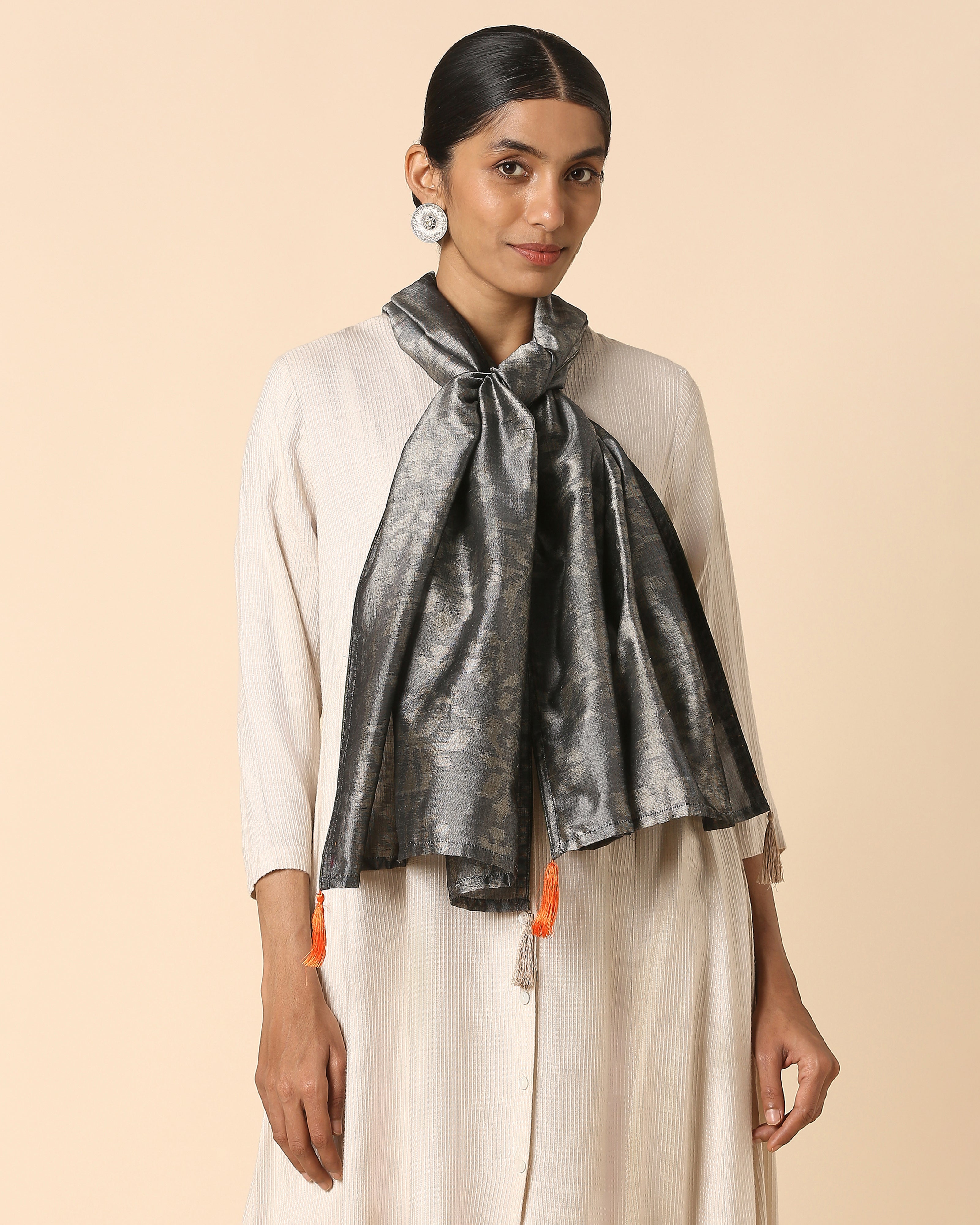 Nadia Pochampally Weft Ikat Cotton Silk Stole