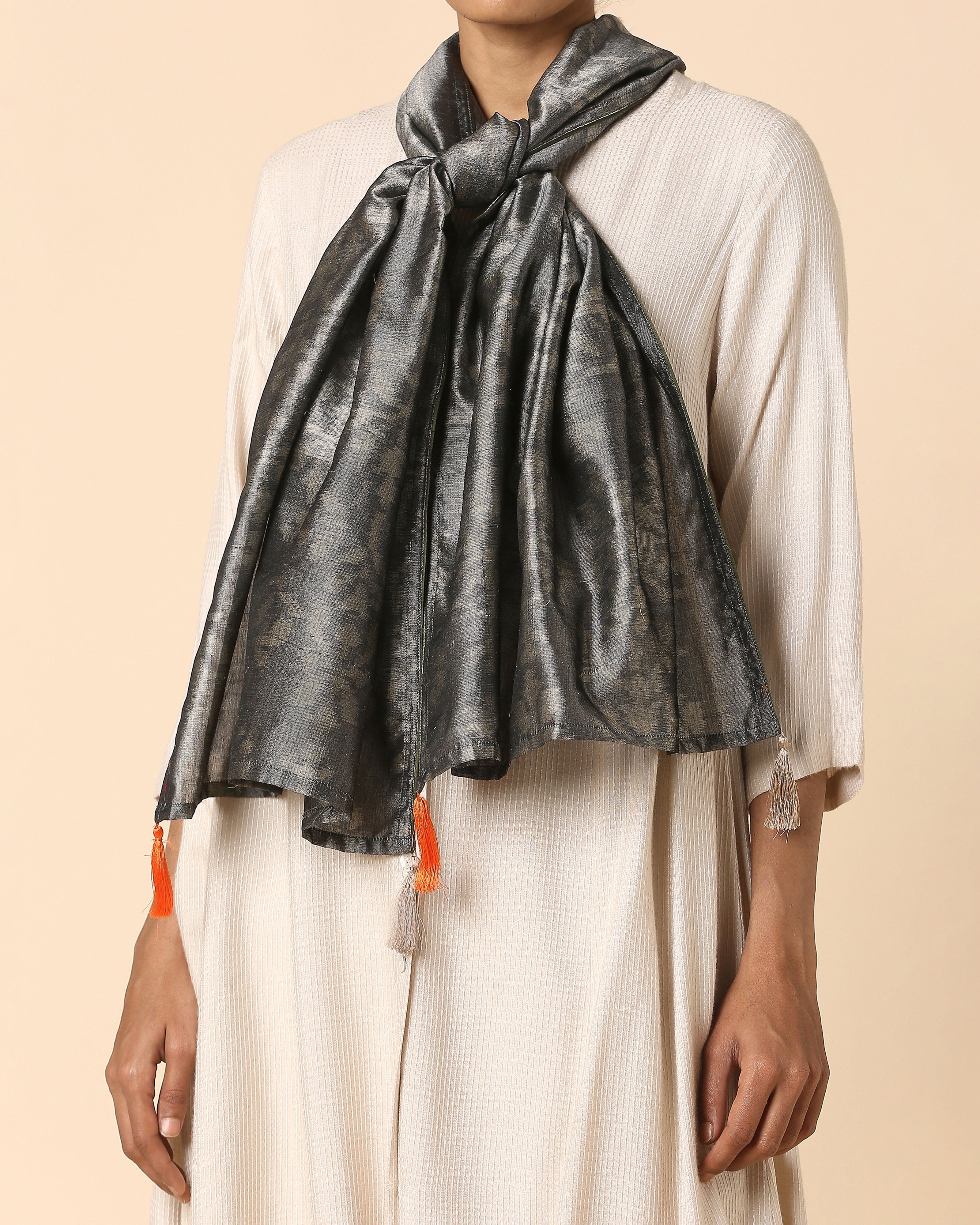 Nadia Pochampally Weft Ikat Cotton Silk Stole