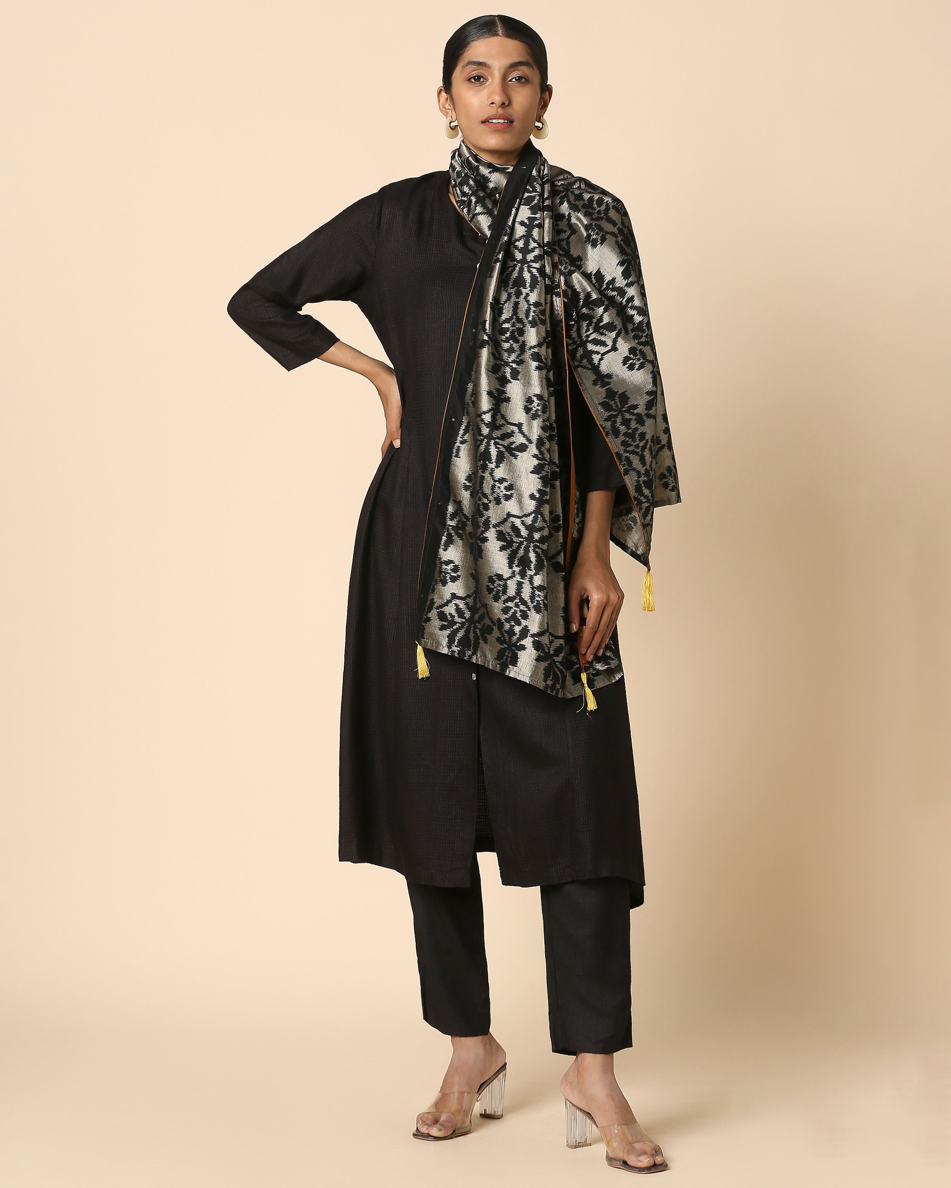 Nargis Pochampally Weft Ikat Cotton Silk Stole