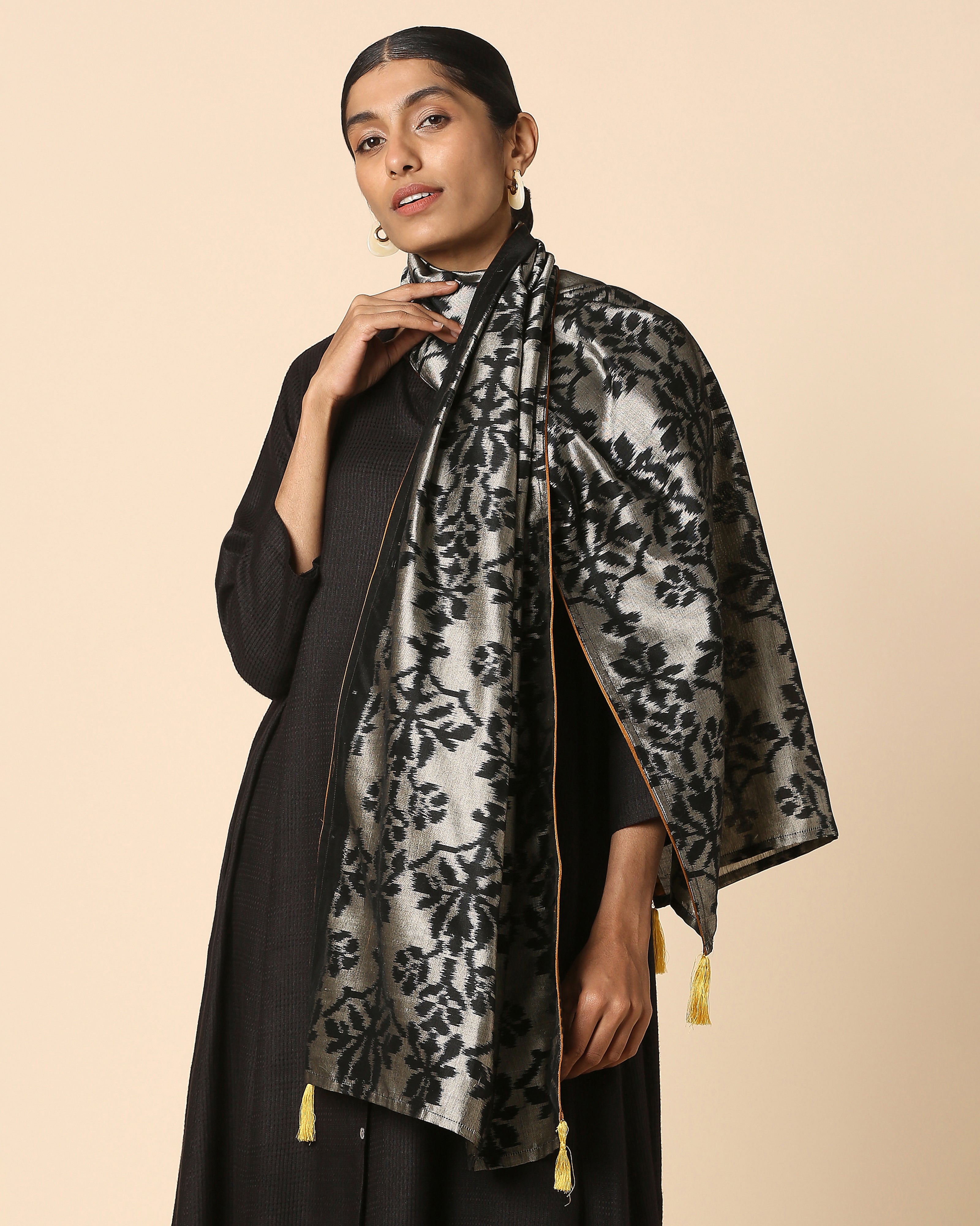 Nargis Pochampally Weft Ikat Cotton Silk Stole