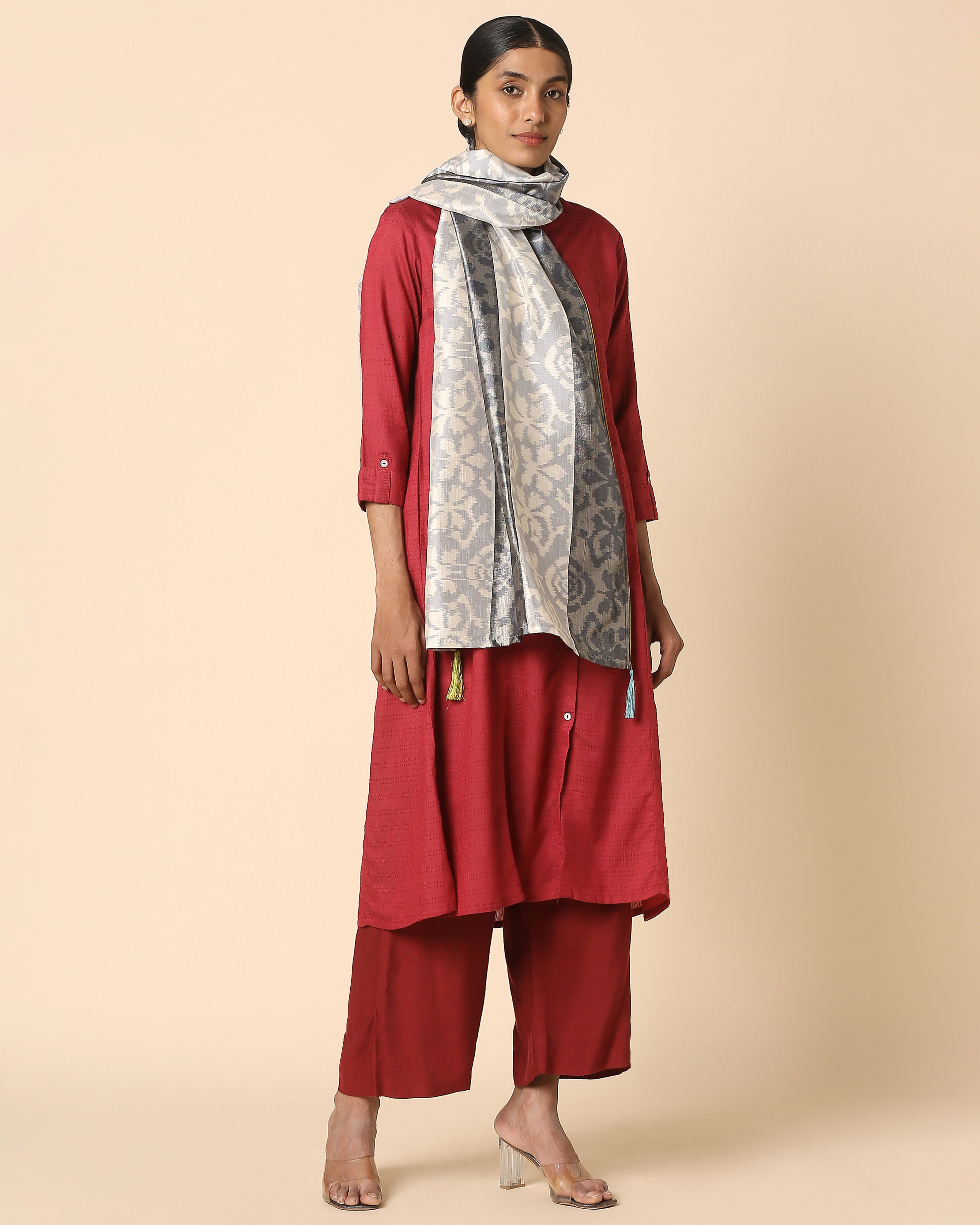 Noor Pochampally Weft Ikat Cotton Silk Stole
