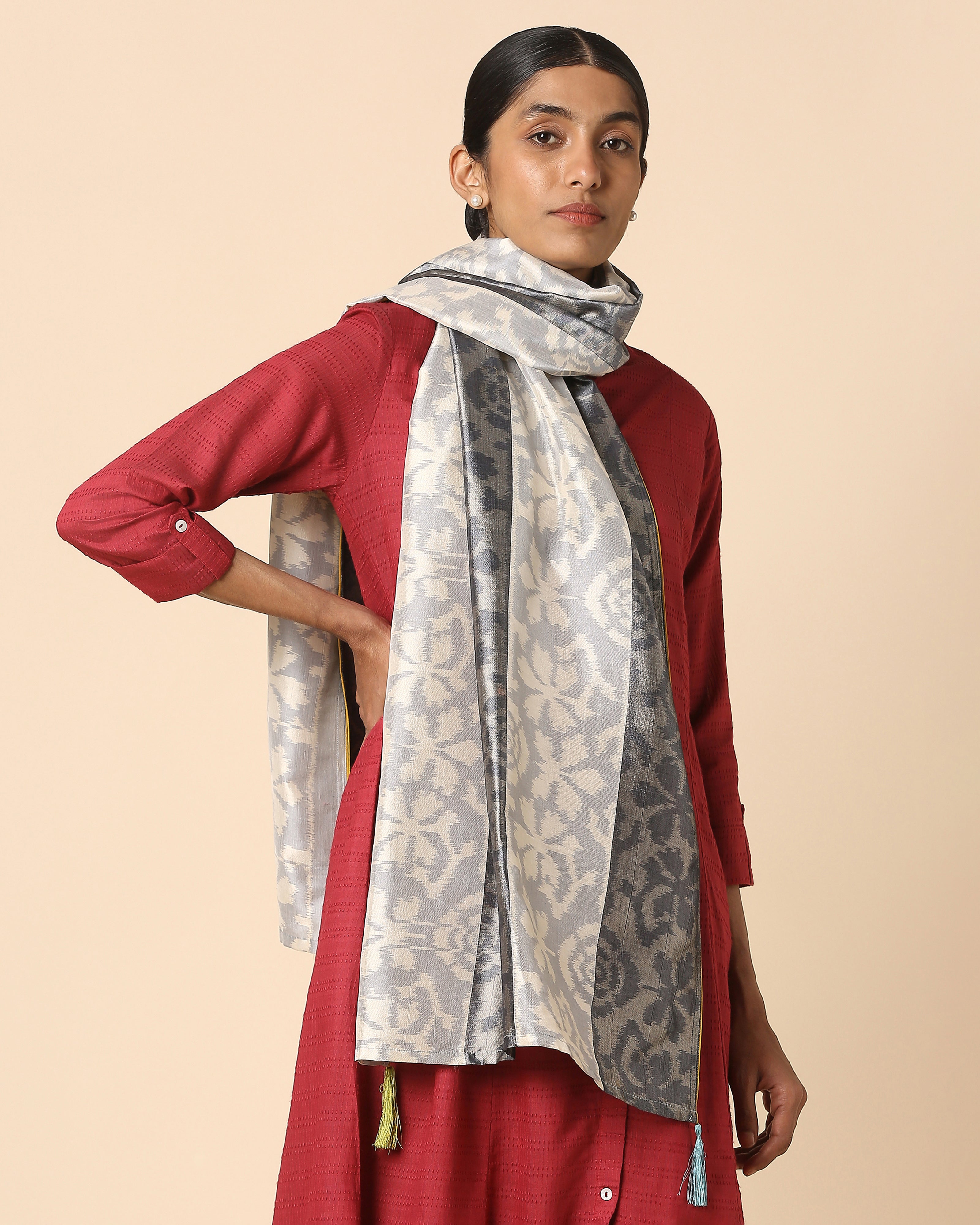 Noor Pochampally Weft Ikat Cotton Silk Stole