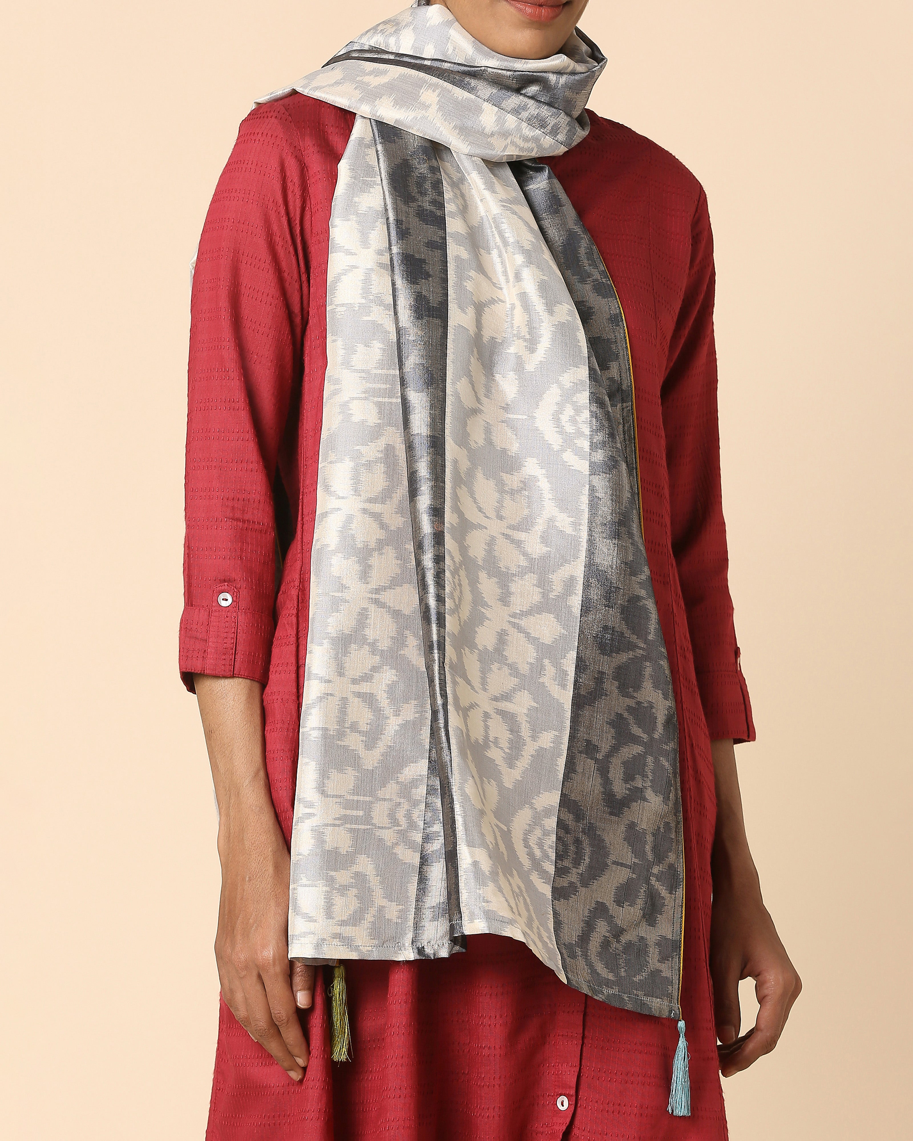 Noor Pochampally Weft Ikat Cotton Silk Stole