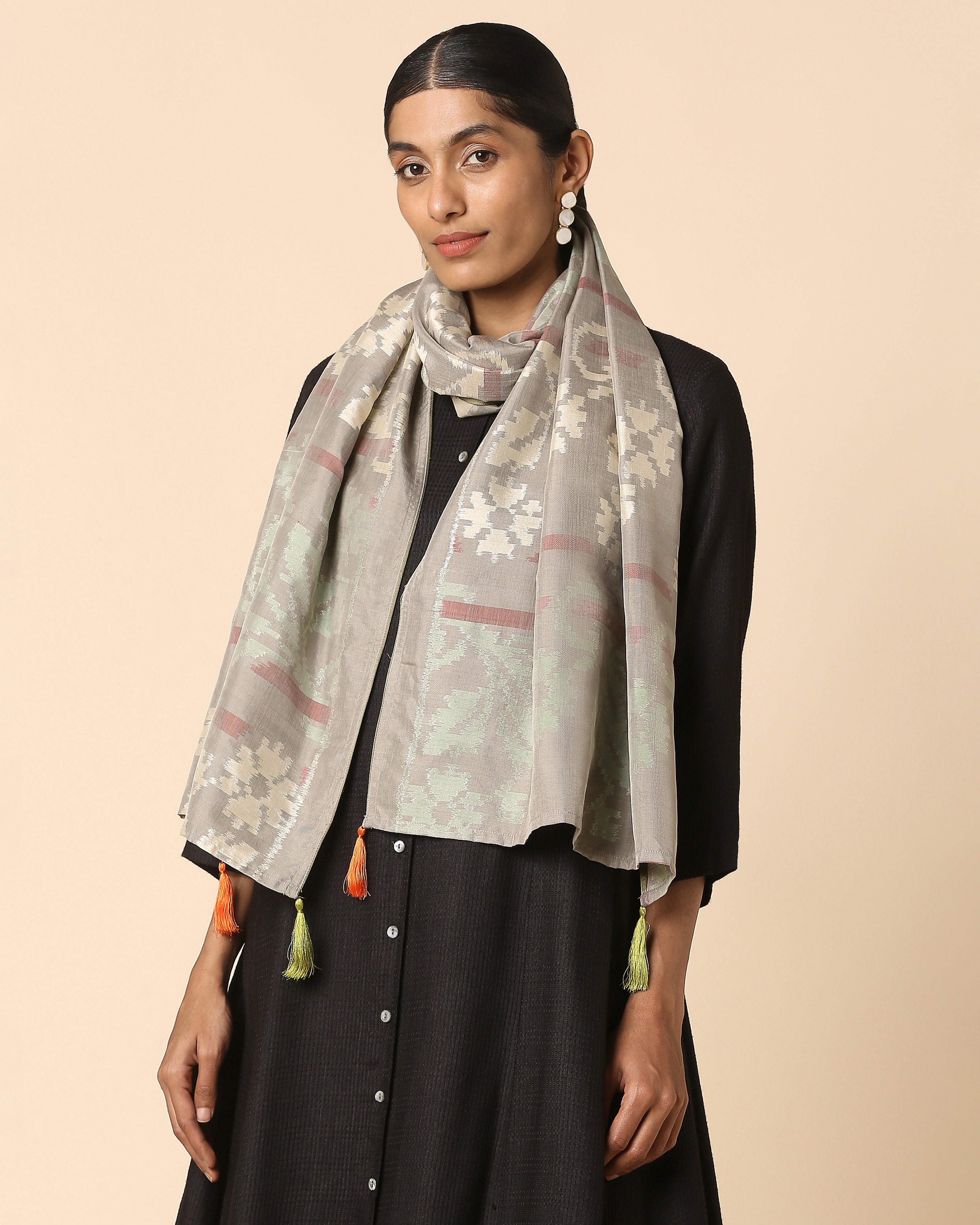 Sadia Pochampally Weft Ikat Cotton Silk Stole