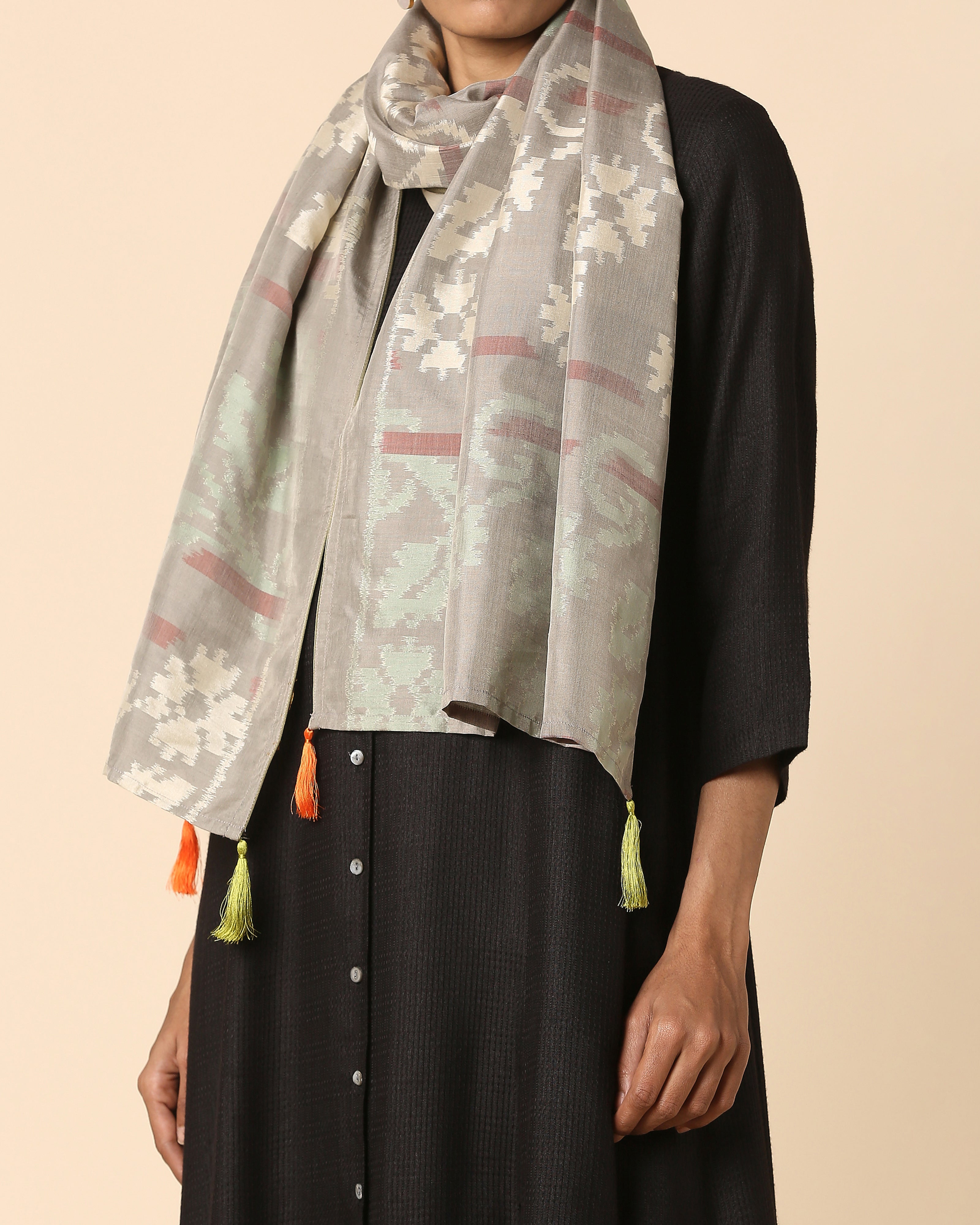 Sadia Pochampally Weft Ikat Cotton Silk Stole