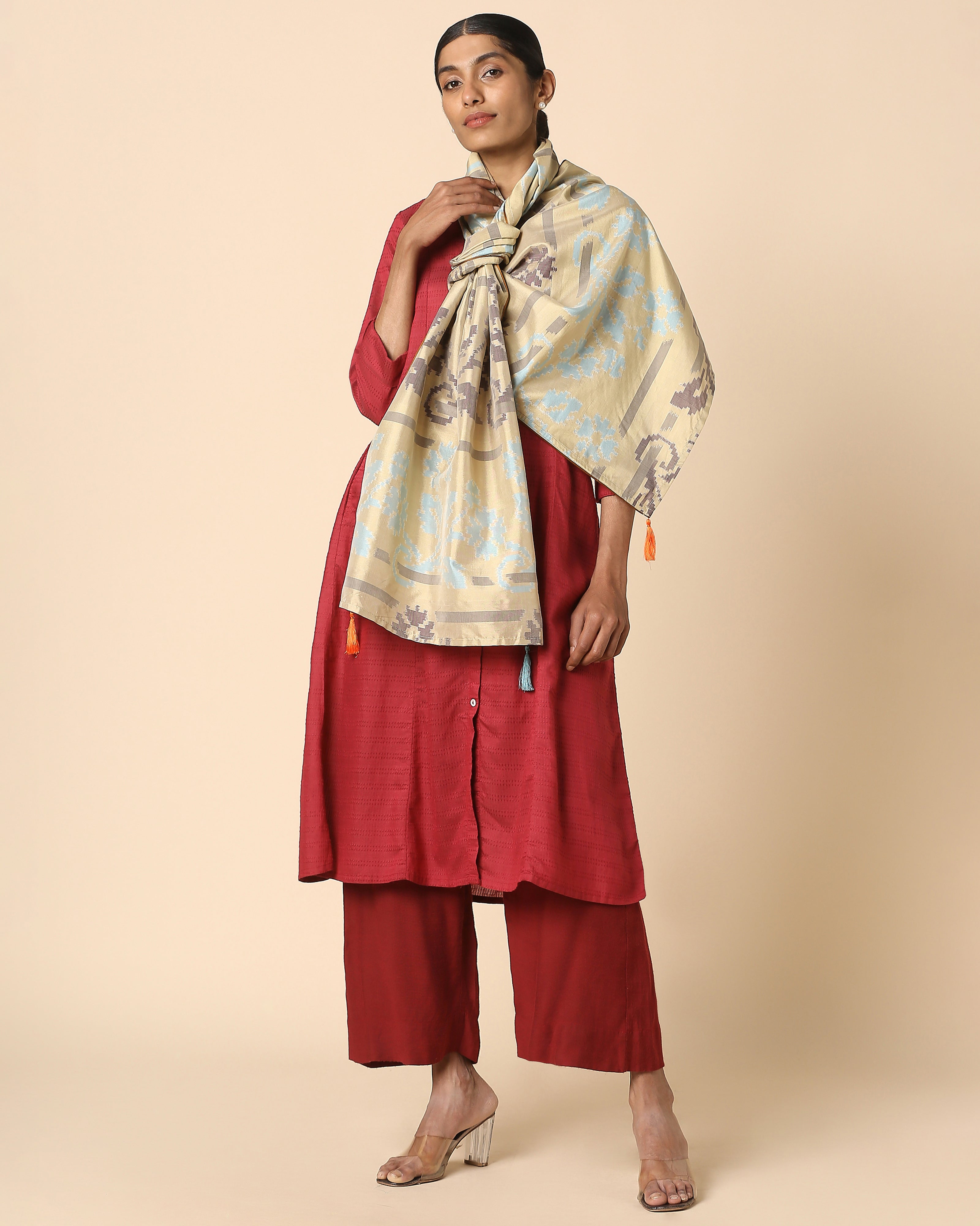 Sania Pochampally Weft Ikat Cotton Silk Stole