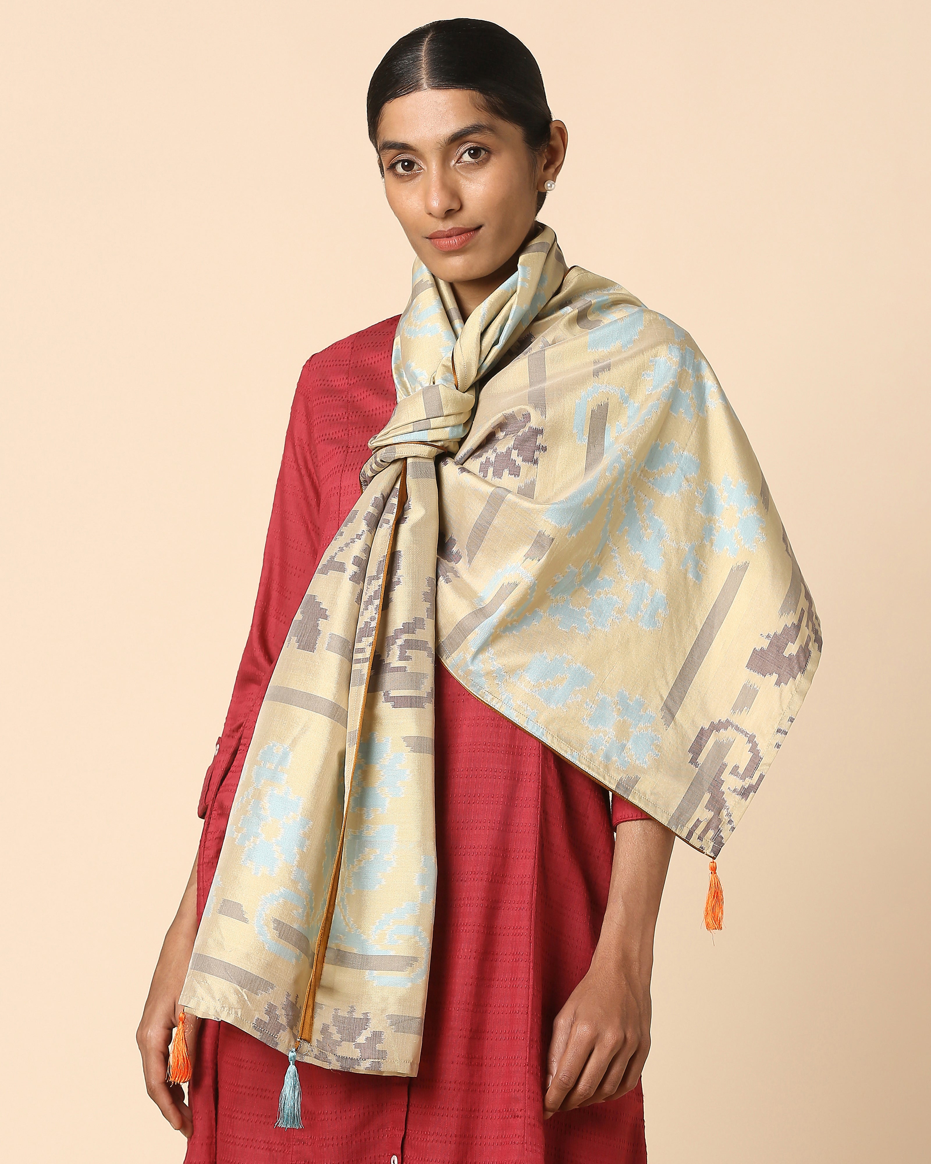 Sania Pochampally Weft Ikat Cotton Silk Stole