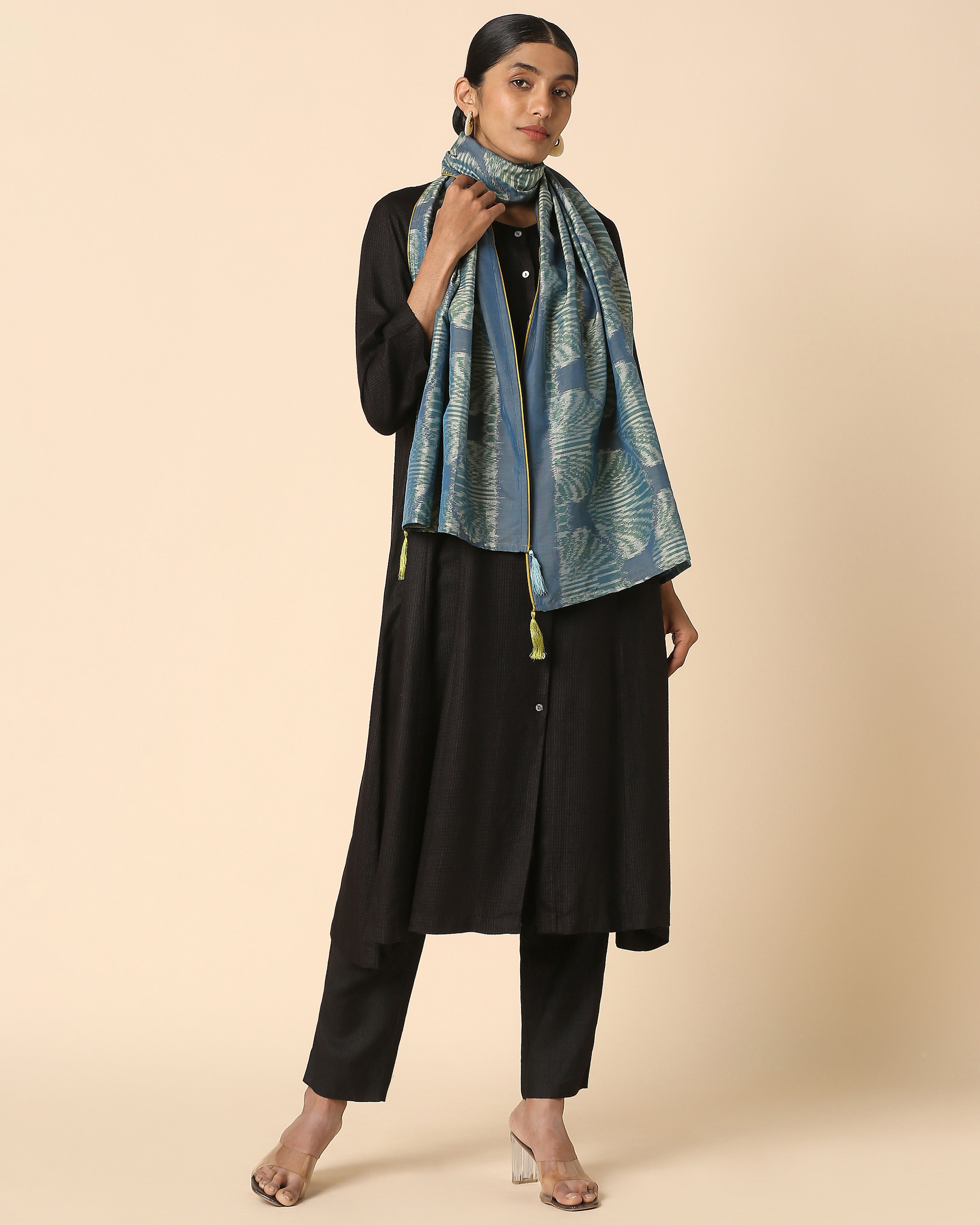 Tahira Pochampally Weft Ikat Cotton Silk Stole