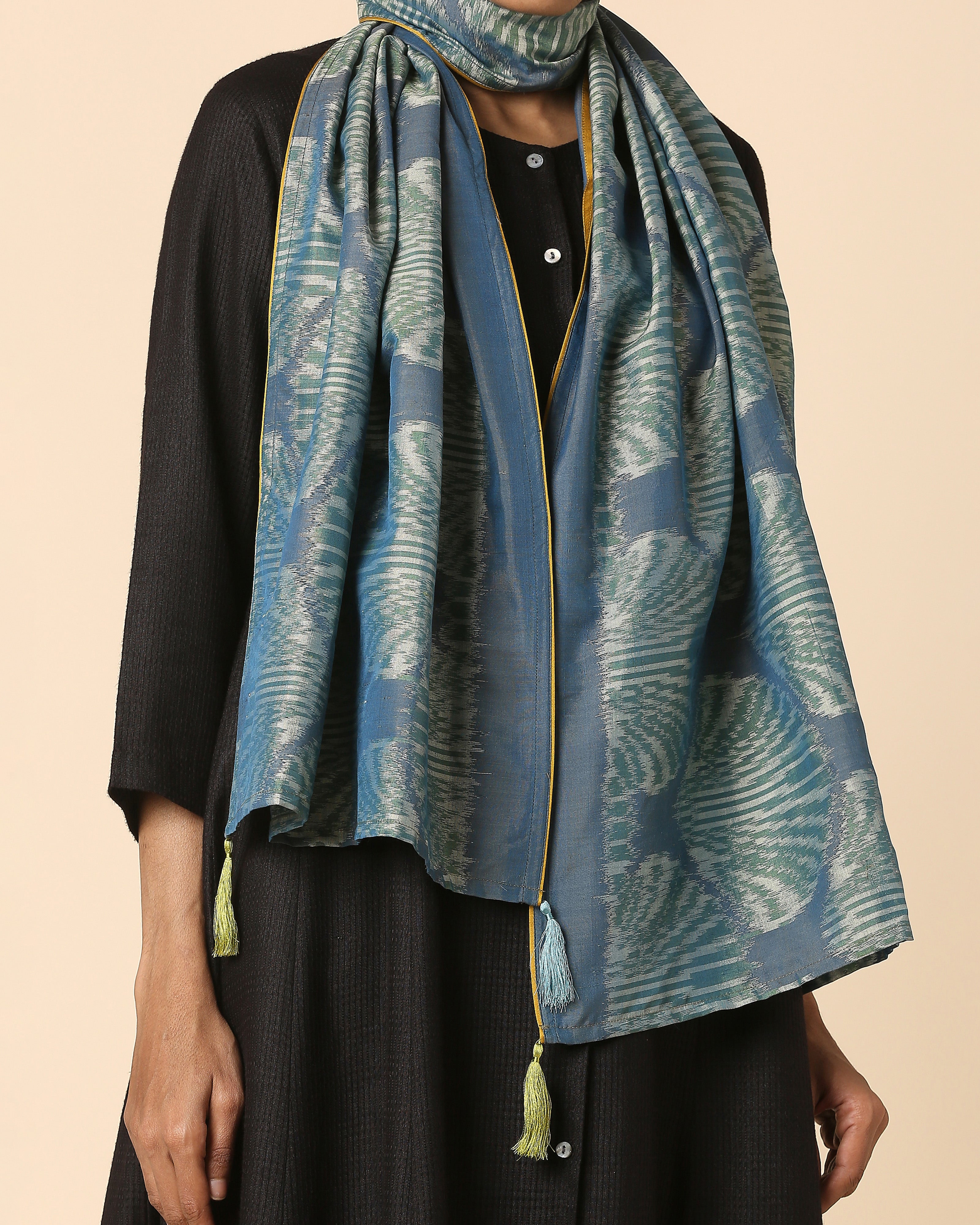Tahira Pochampally Weft Ikat Cotton Silk Stole