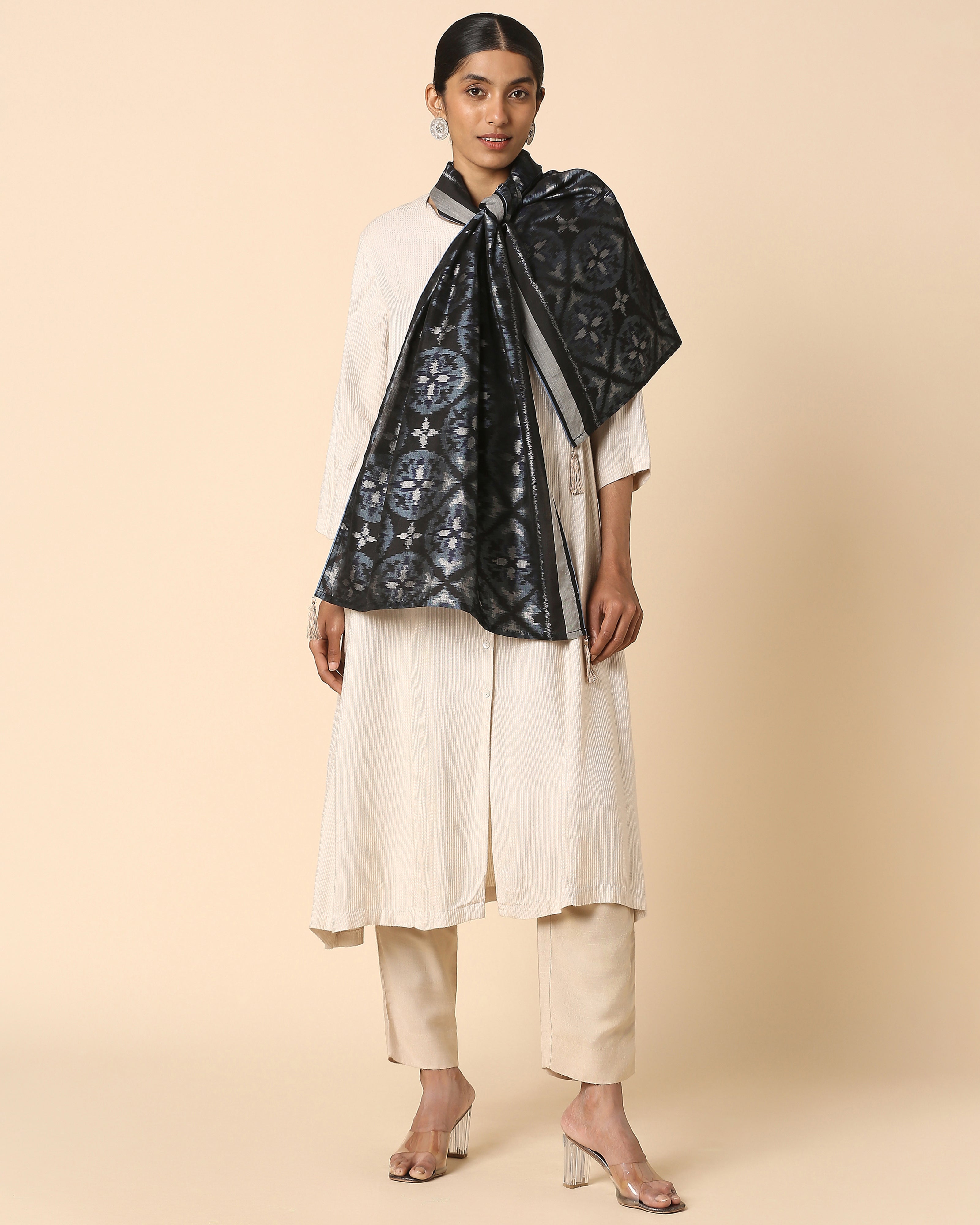 Iddha Pochampally Weft Ikat Cotton Silk Stole