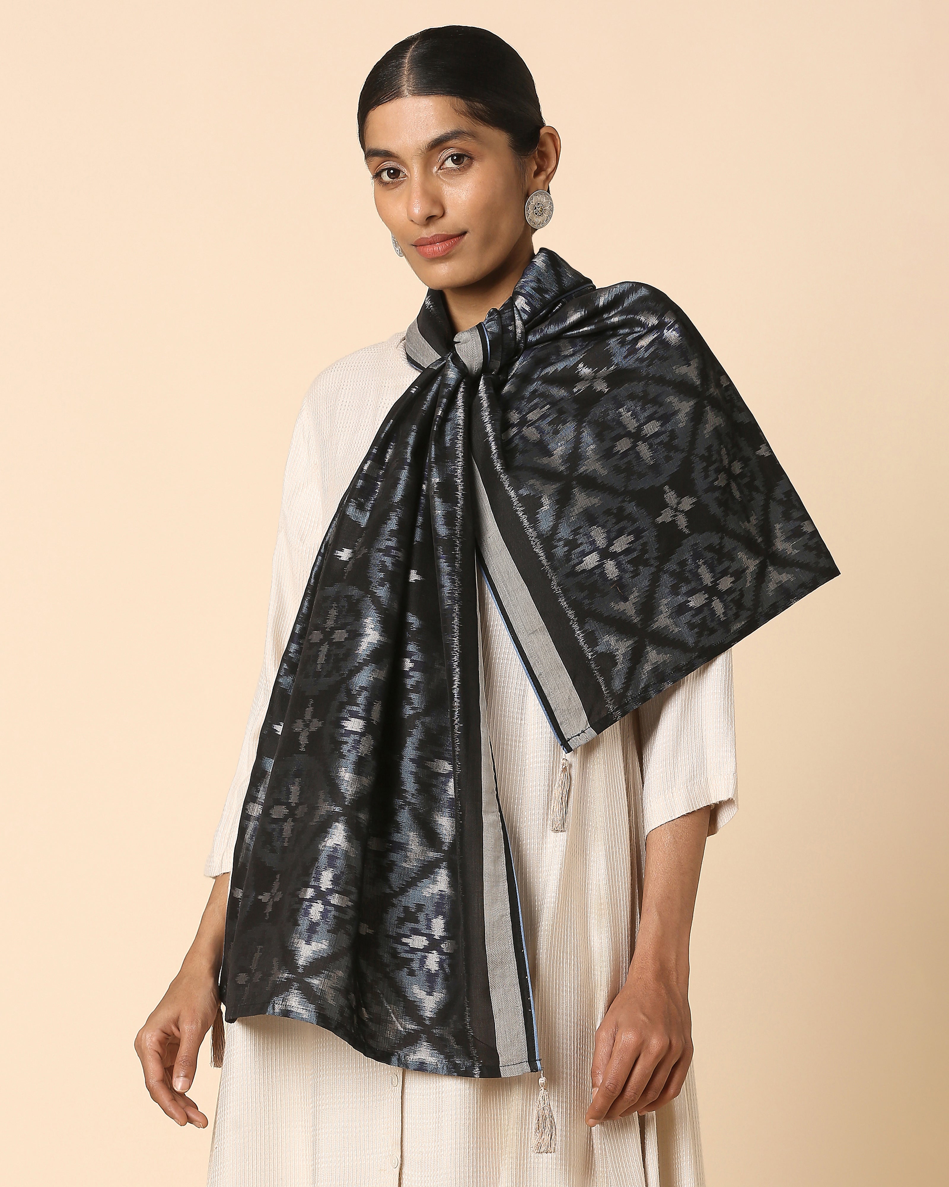 Iddha Pochampally Weft Ikat Cotton Silk Stole