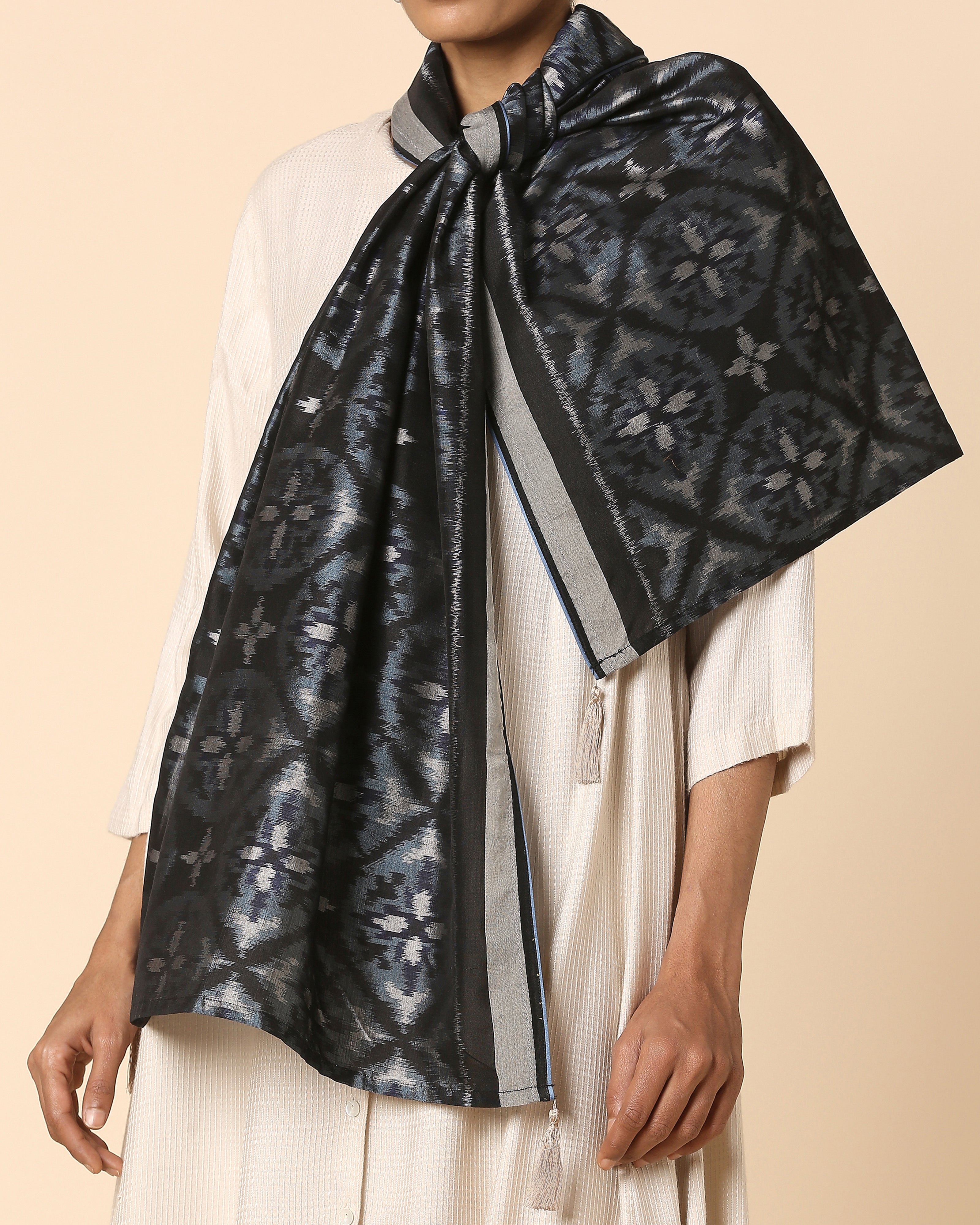Iddha Pochampally Weft Ikat Cotton Silk Stole