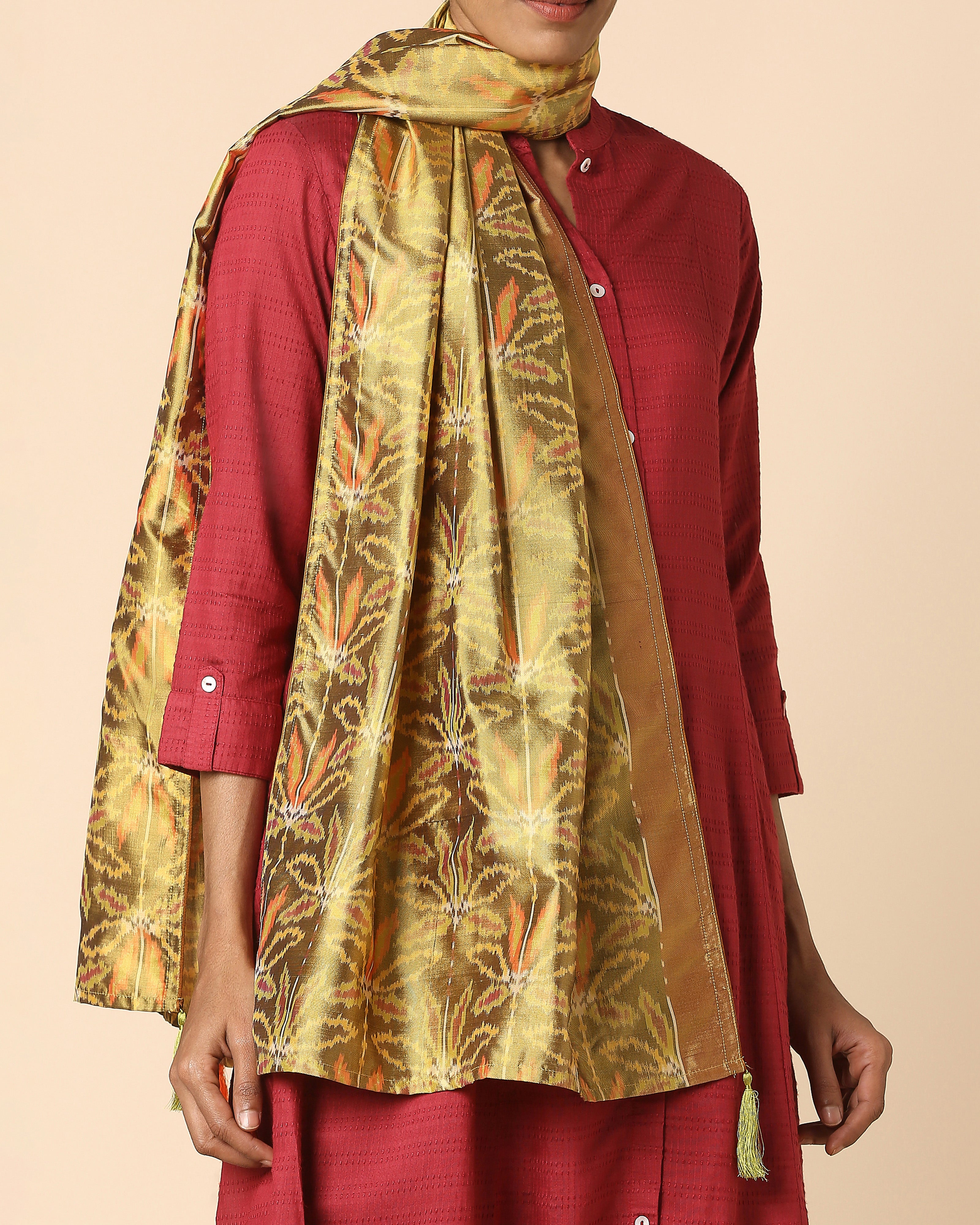 Isana Pochampally Warp Ikat Silk Stole