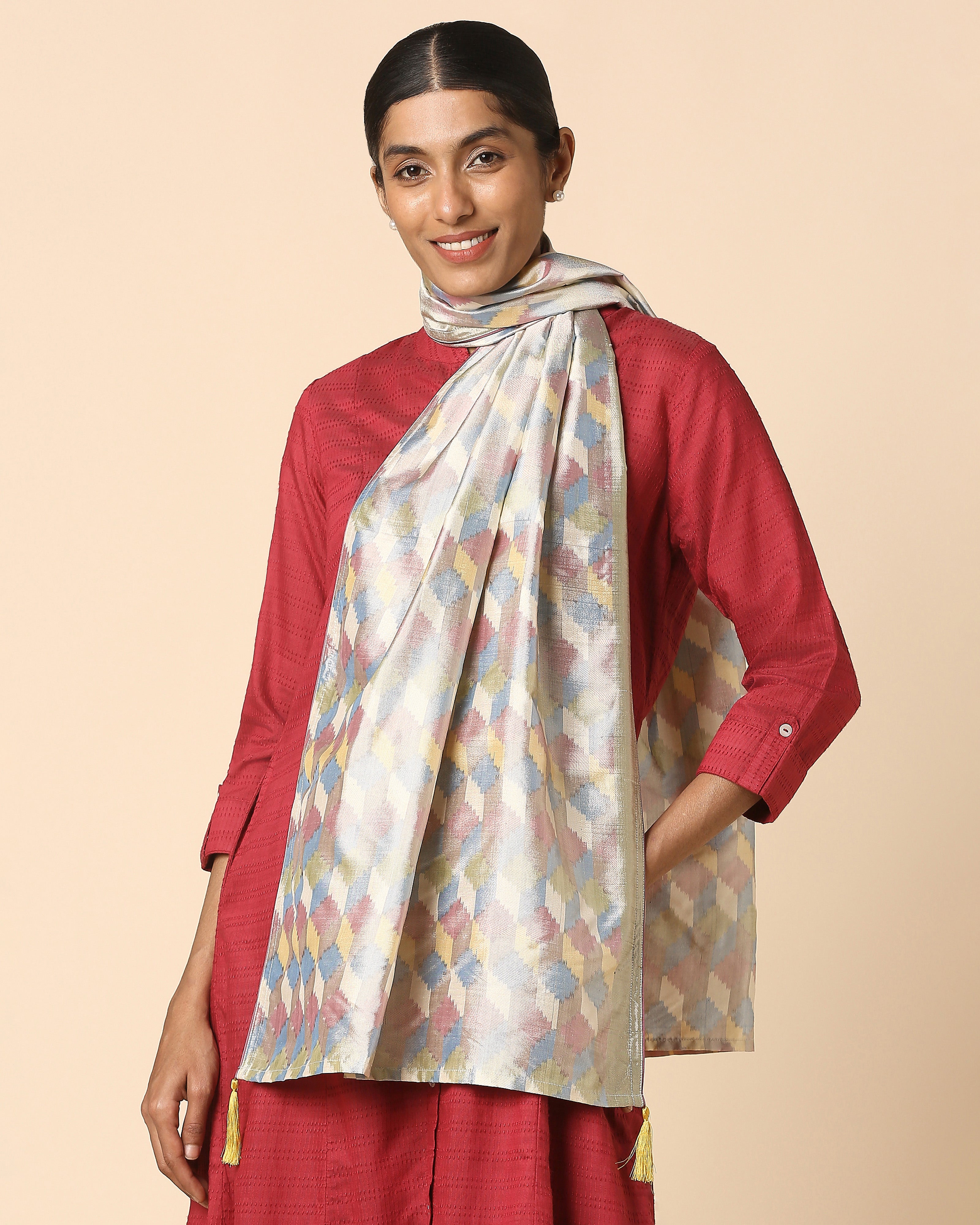 Indraja Pochampally Warp Ikat Silk Stole