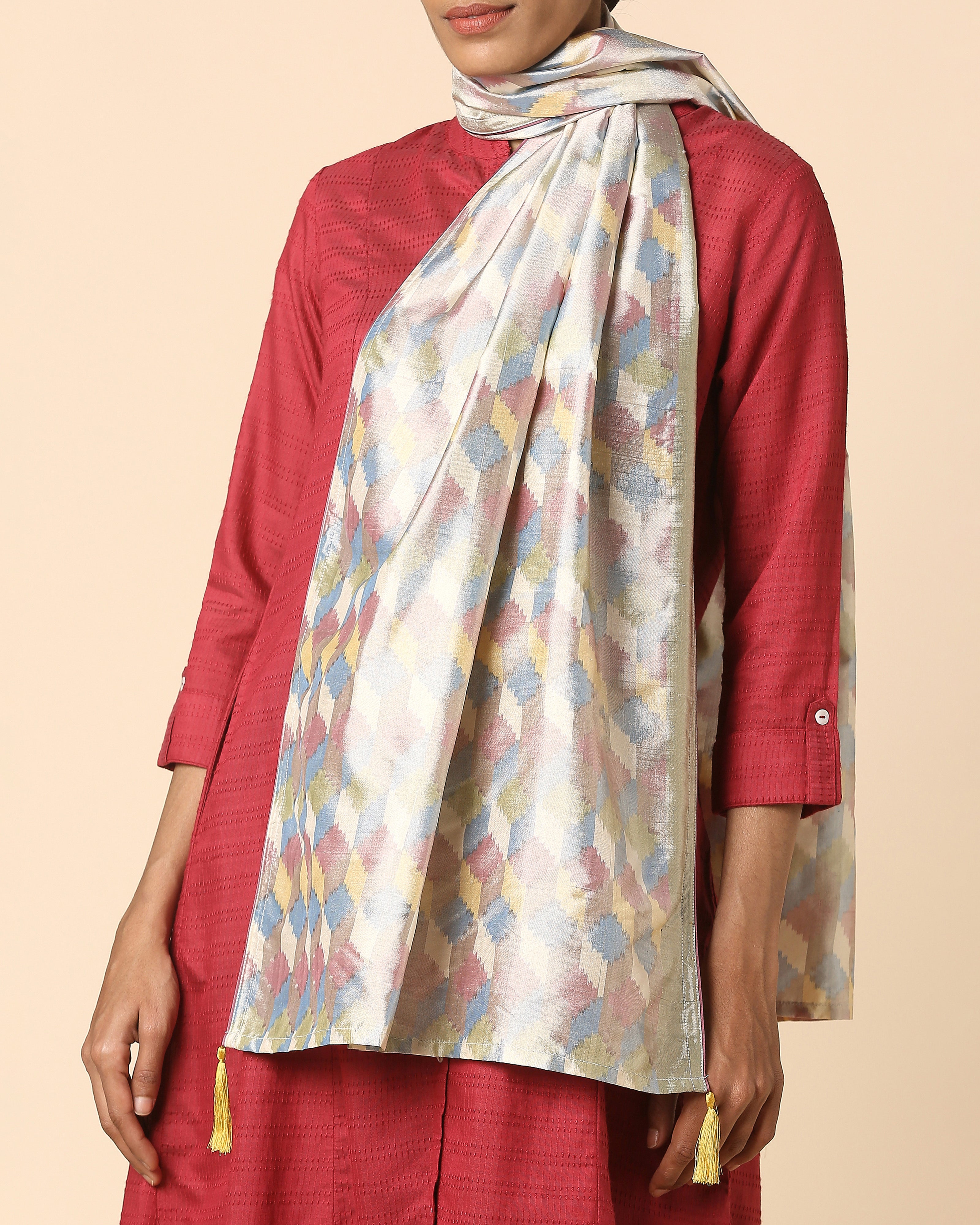 Indraja Pochampally Warp Ikat Silk Stole