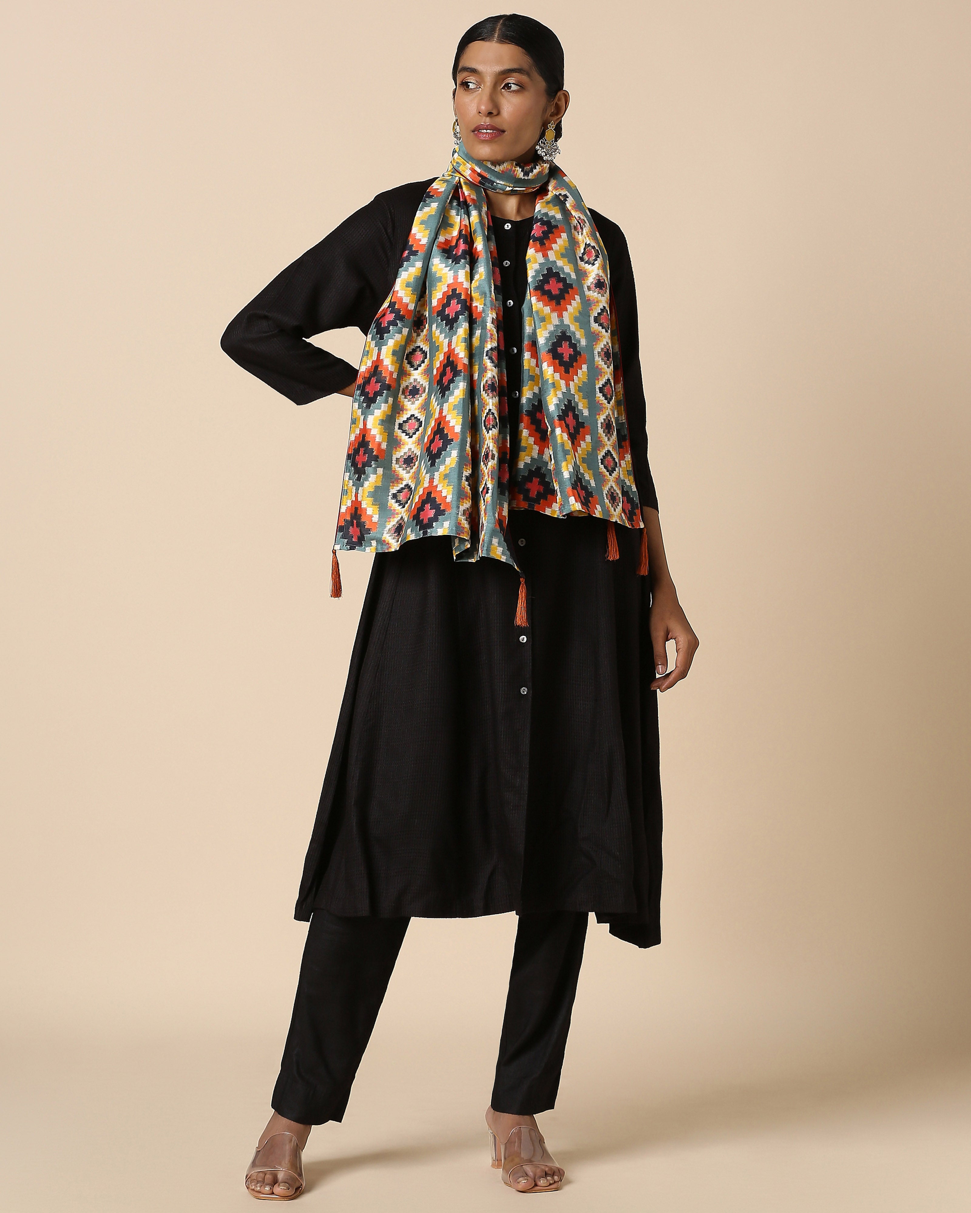 Nitya Pochampally Double Ikat Silk Stole
