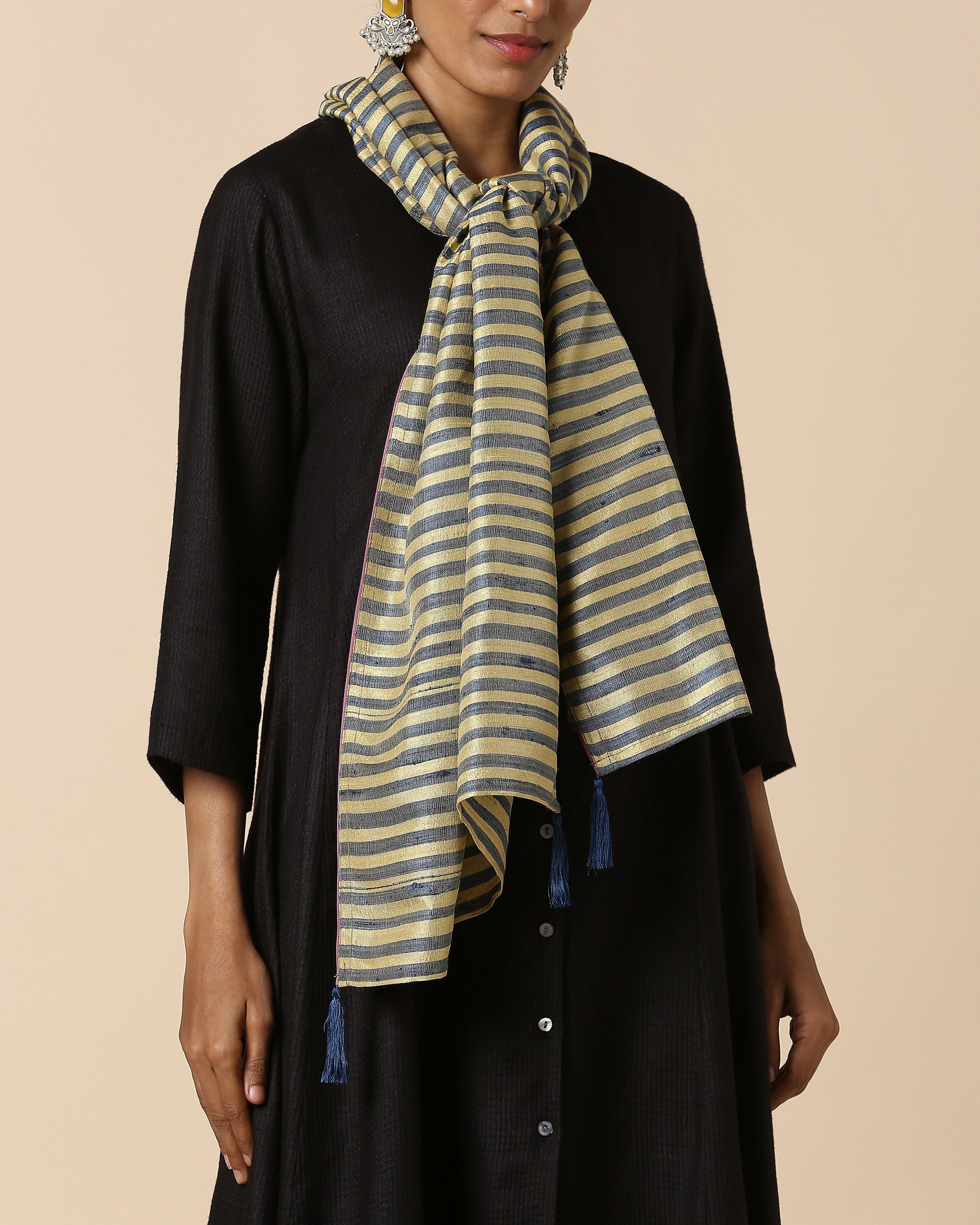 Misili Banarasi Bars Silk Stole