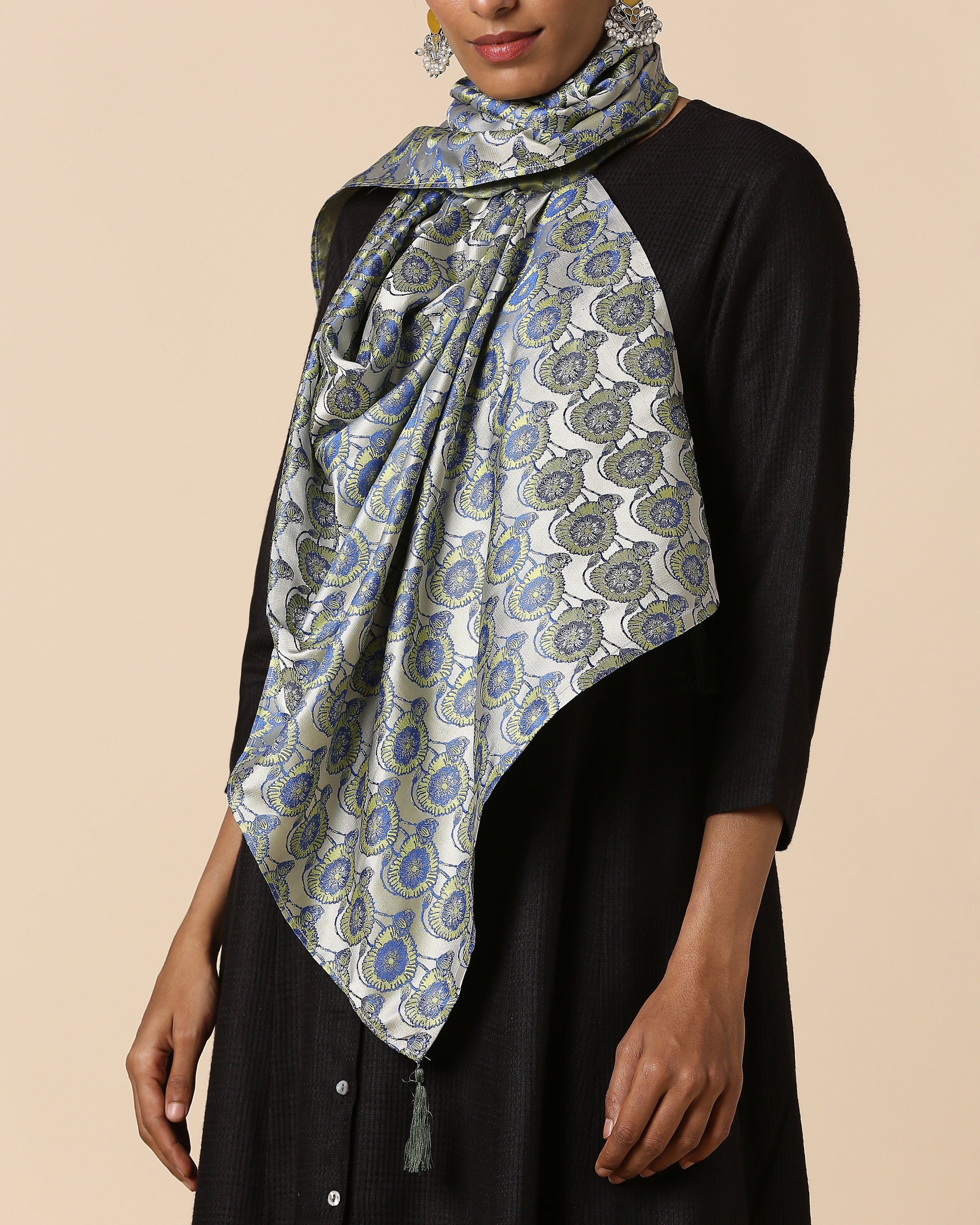 Mijila Banarasi Tanchoi Silk Stole