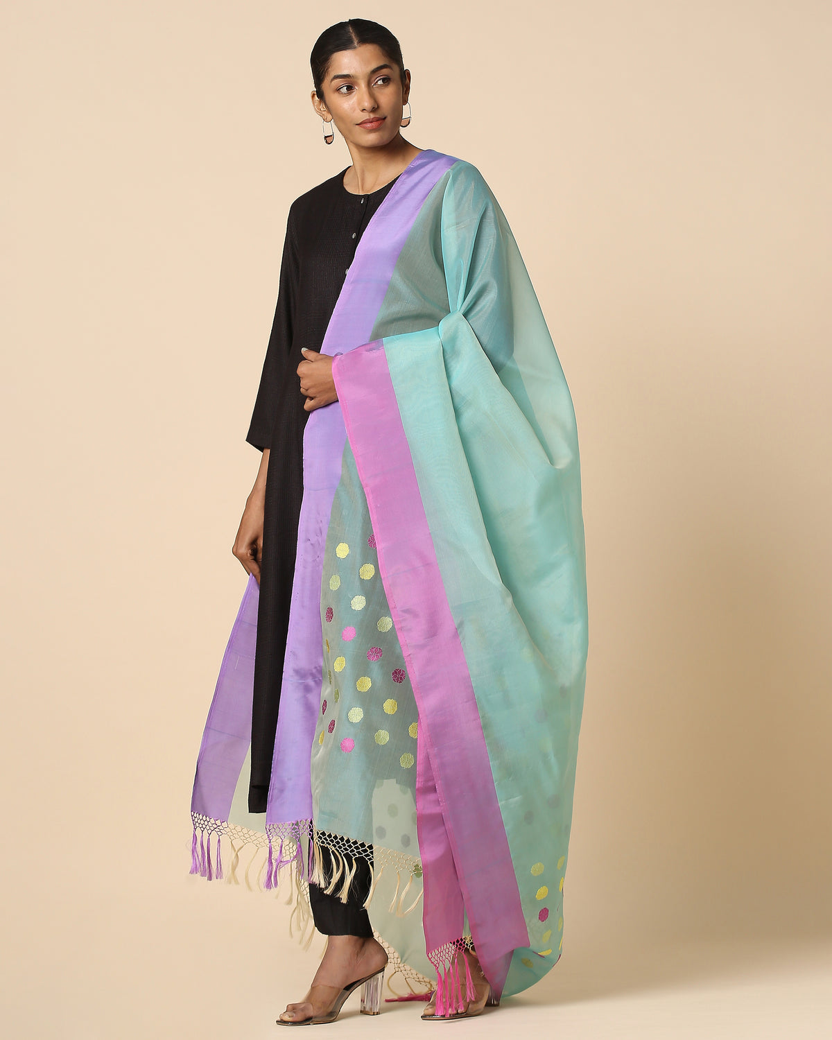 Rosemary Banarasi Kadwa Silk Dupatta