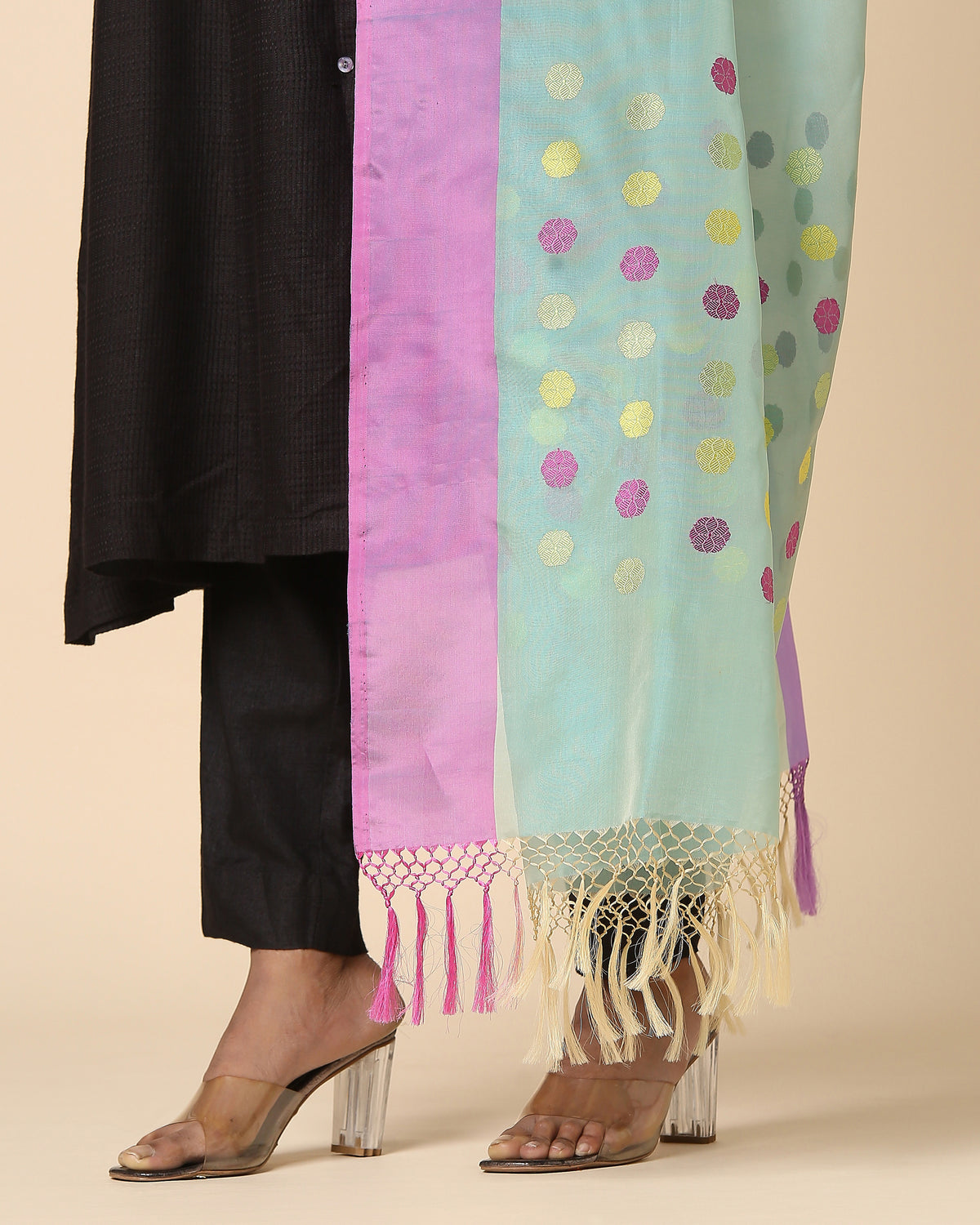 Rosemary Banarasi Kadwa Silk Dupatta