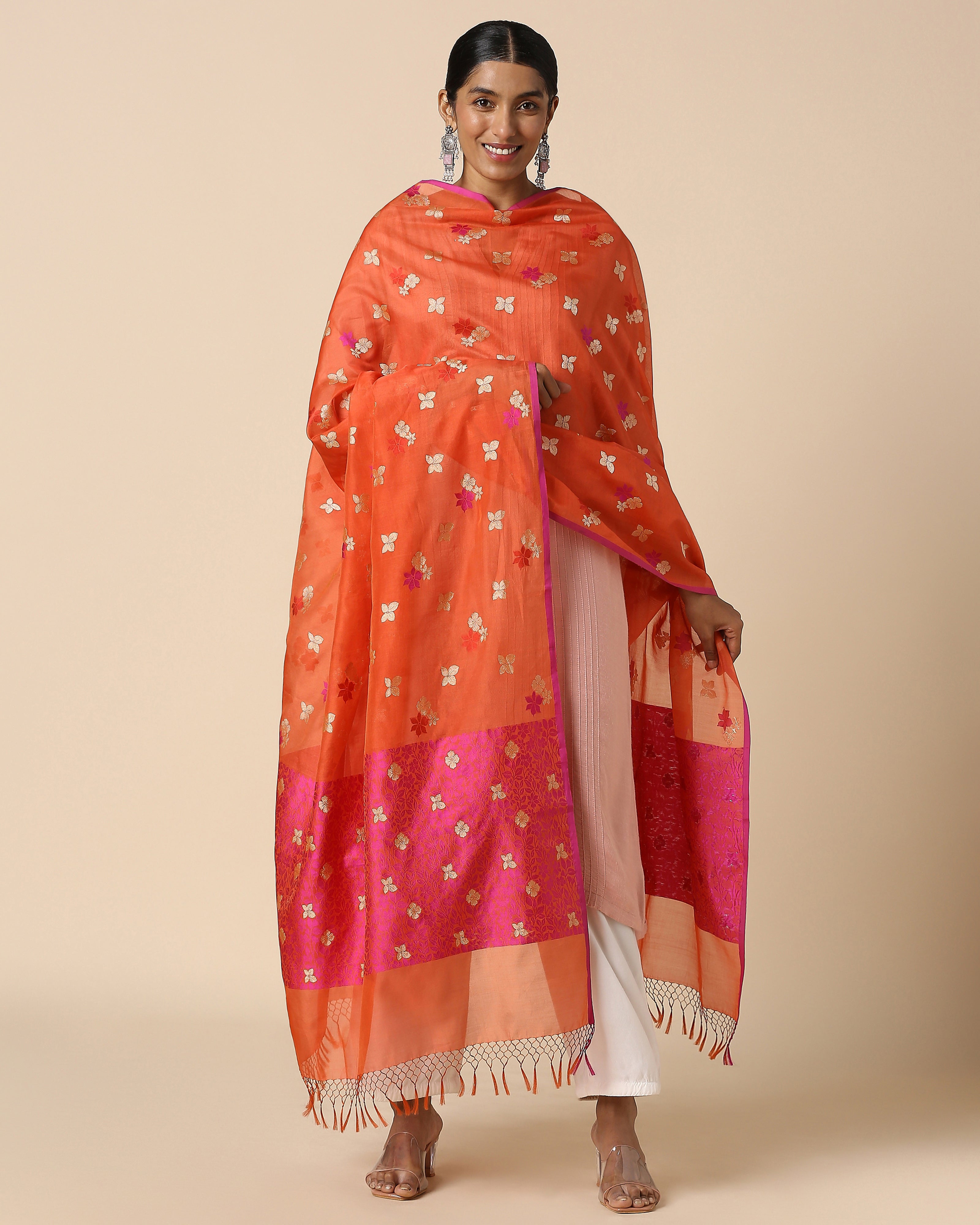 Naru Banarasi Kadwa Silk Cotton Dupatta