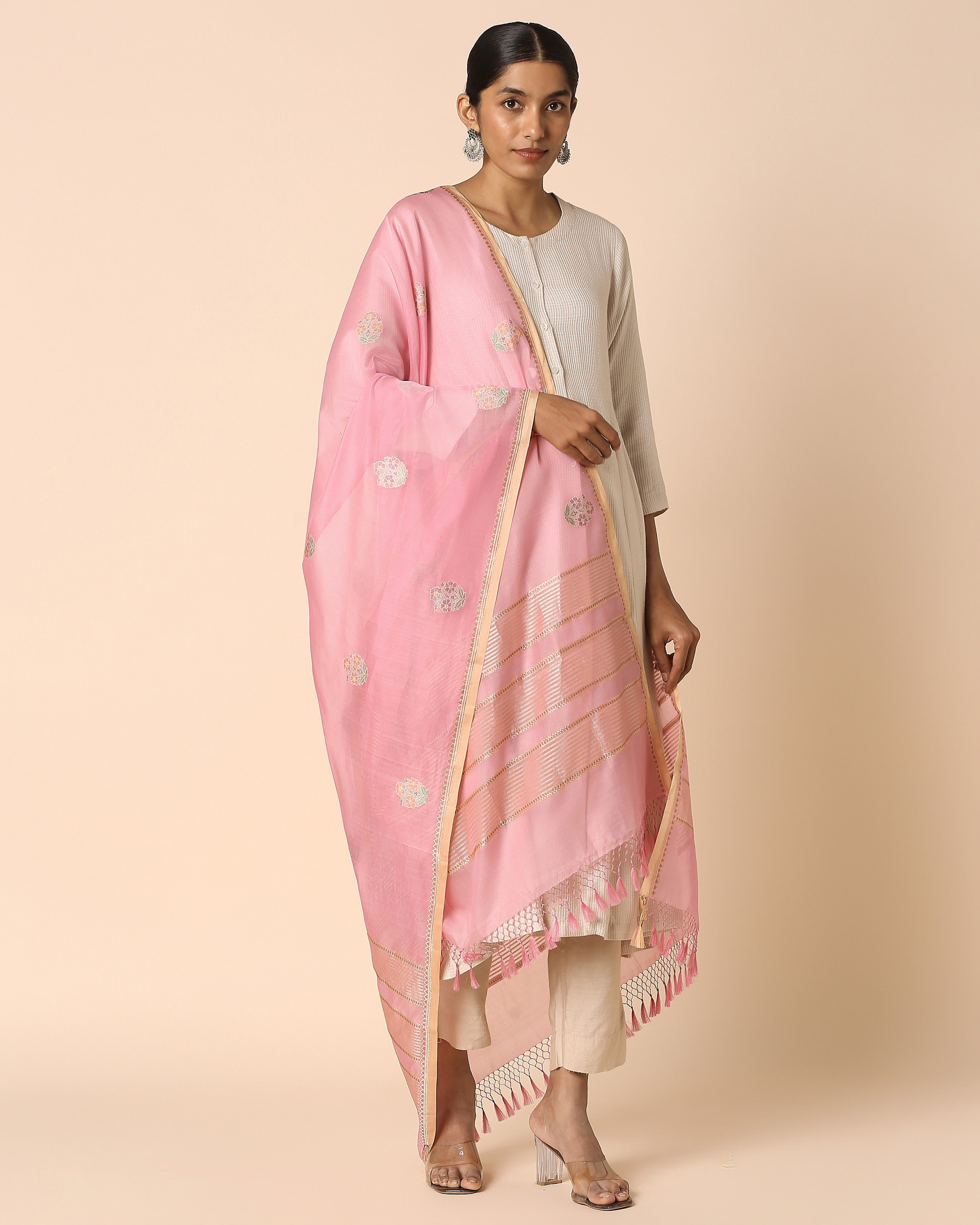 Zahra Banarasi Kadwa Silk Cotton Dupatta