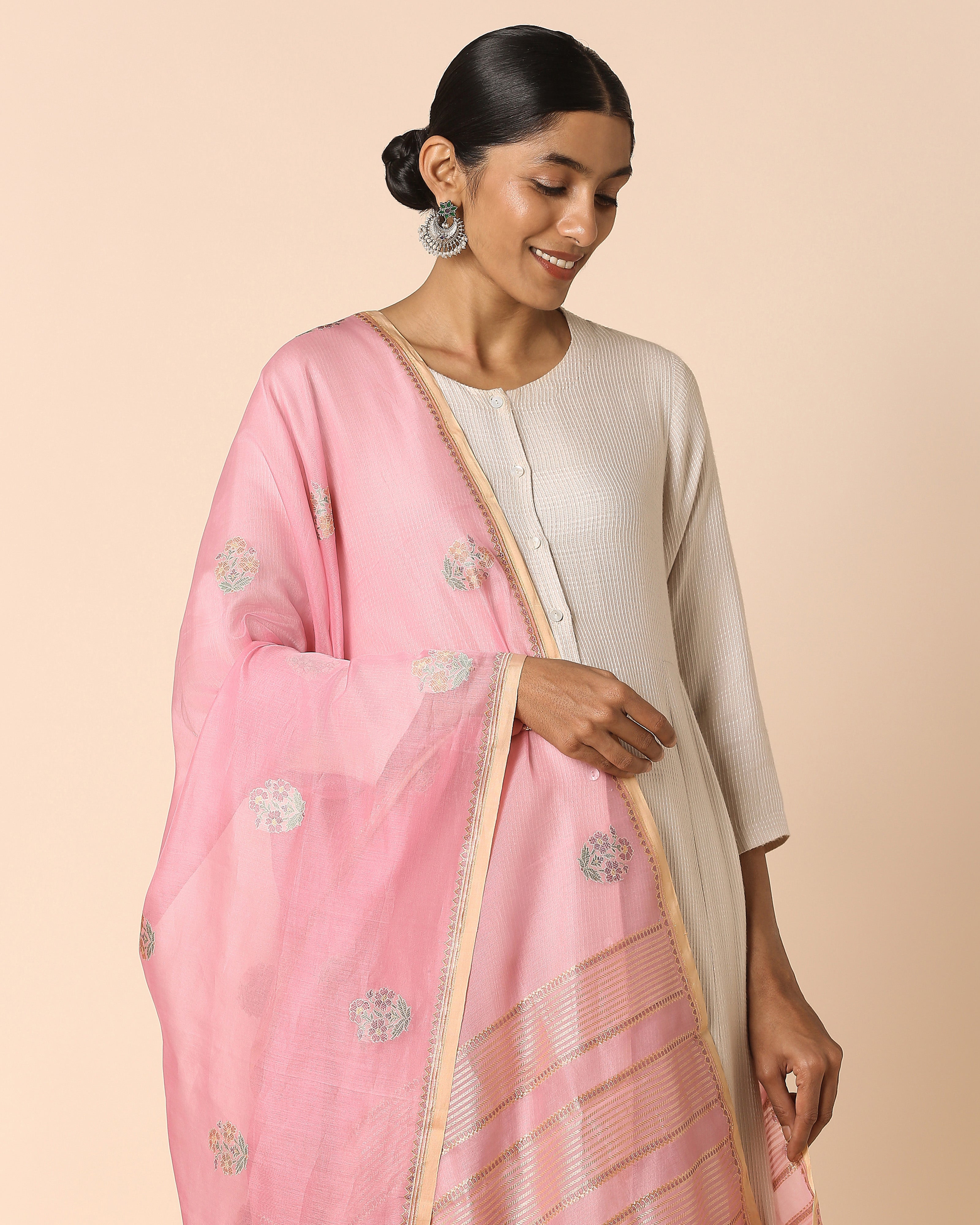 Zahra Banarasi Kadwa Silk Cotton Dupatta