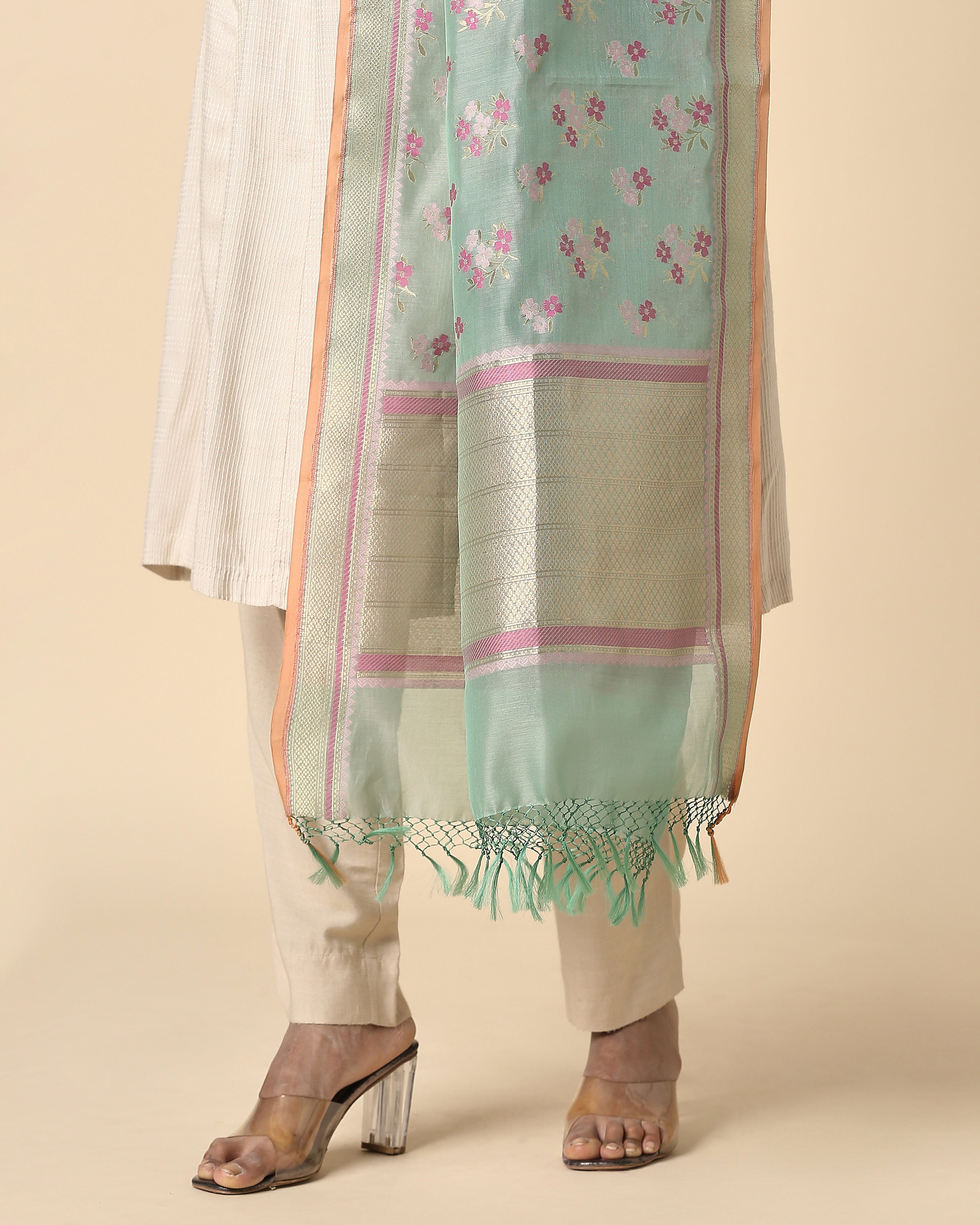 Parijata Banarasi Cutwork Silk Cotton Dupatta