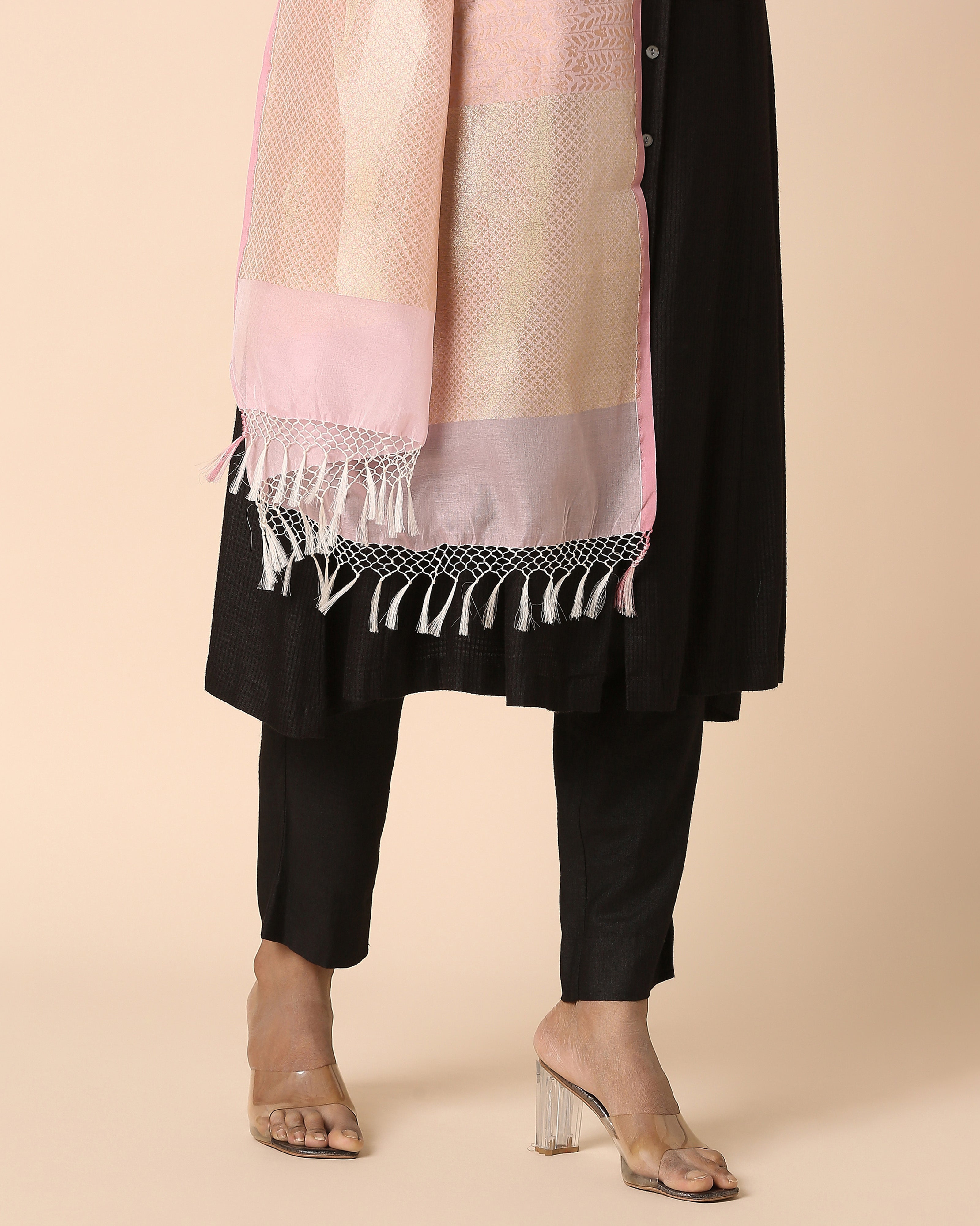 Trayi Banarasi Cutwork Silk Cotton Dupatta