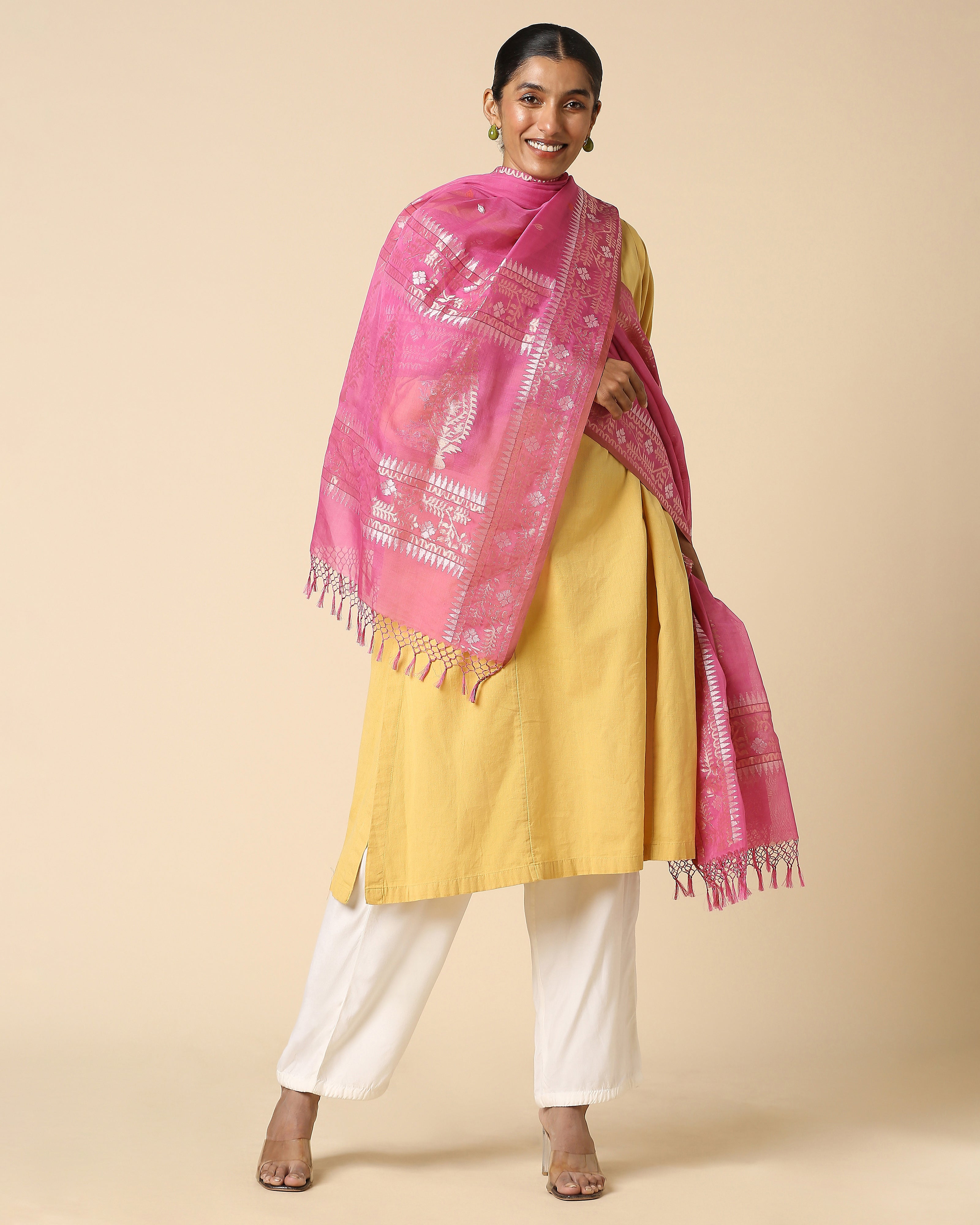 Shreenika Banarasi Cutwork Cotton Dupatta