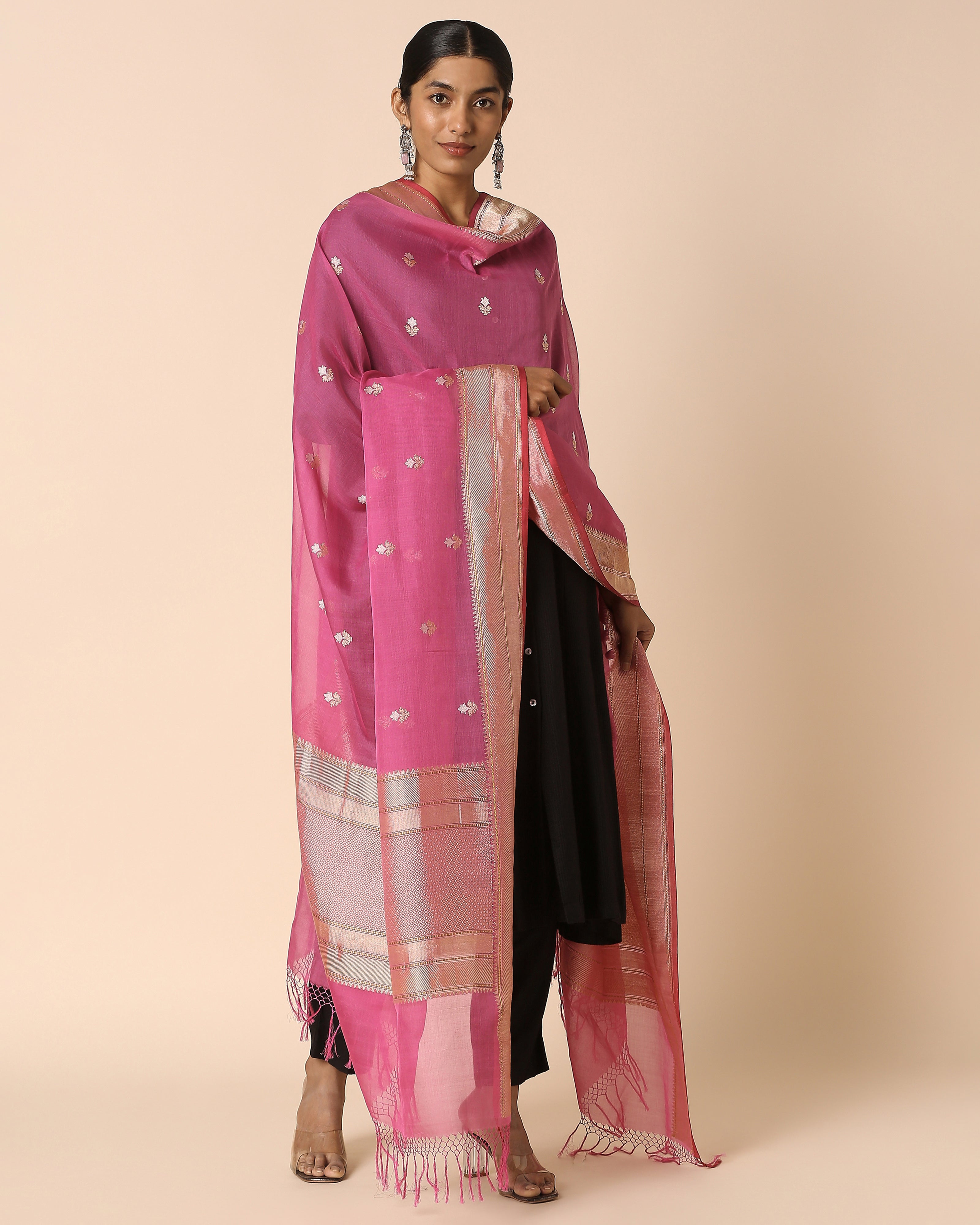 Parnika Banarasi Kadwa Cotton Dupatta