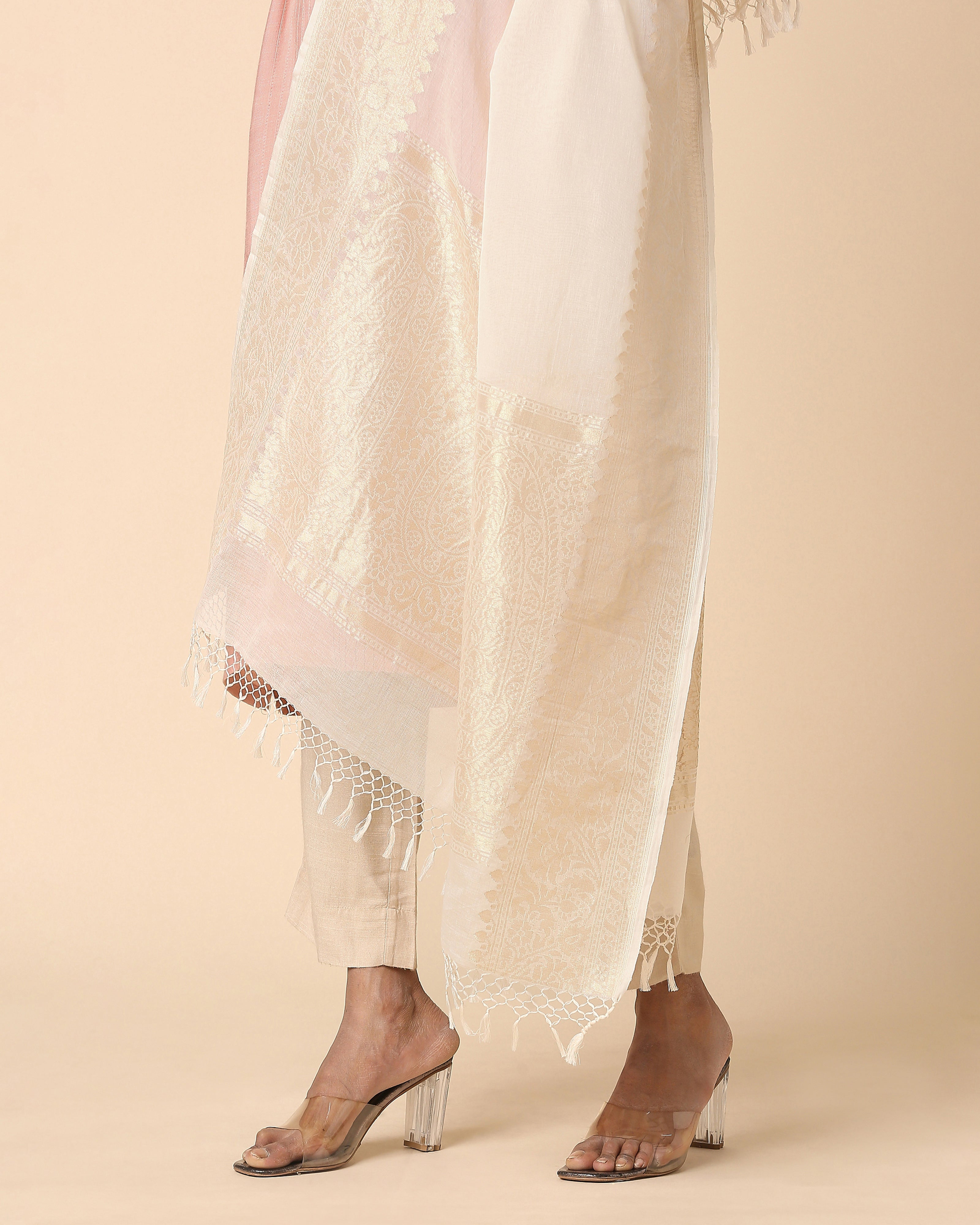 Rosa Banarasi Kadwa Cotton Dupatta