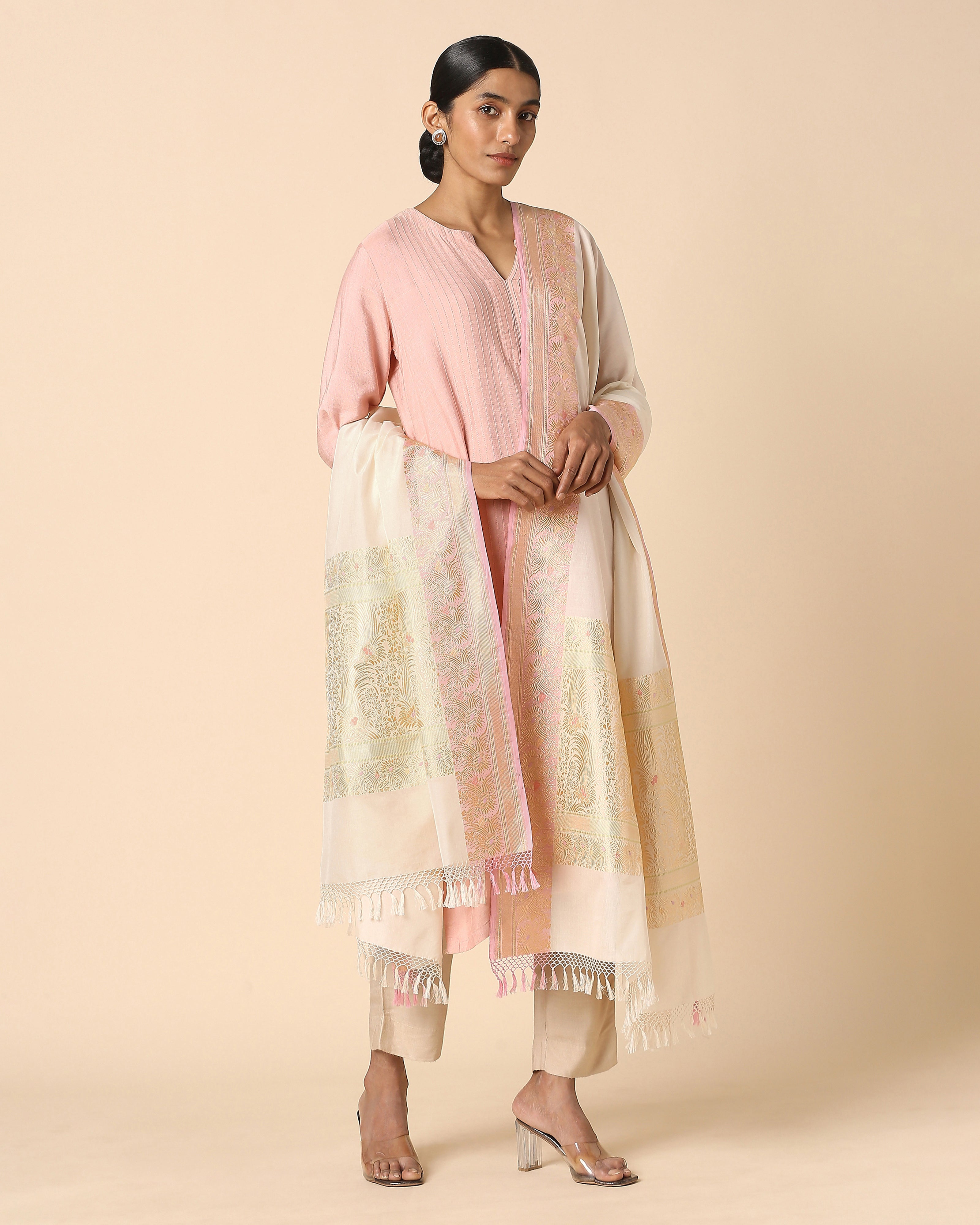 Mandara Banarasi Kadwa Cotton Dupatta