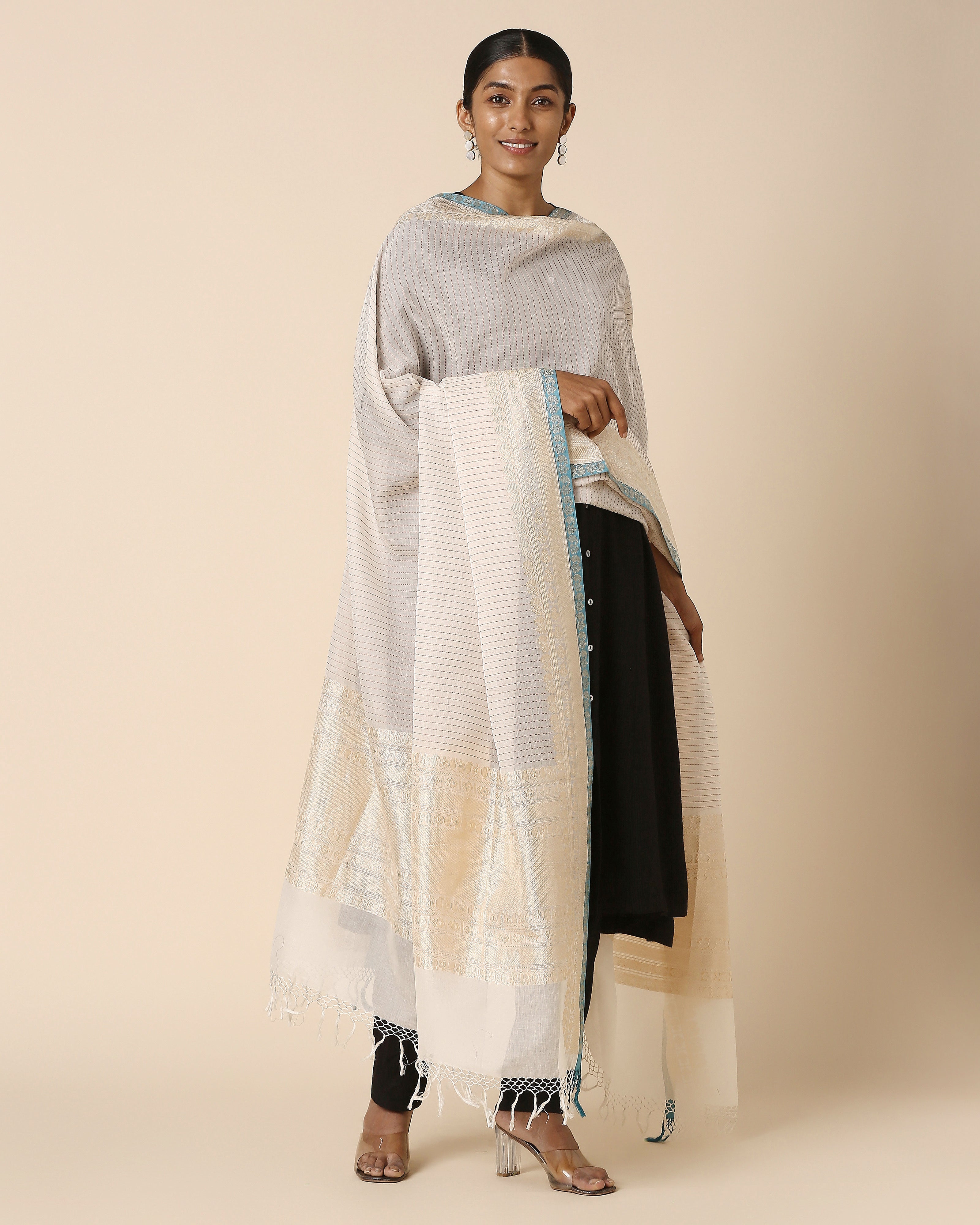 Atiana Banarasi Kadwa Cotton Dupatta