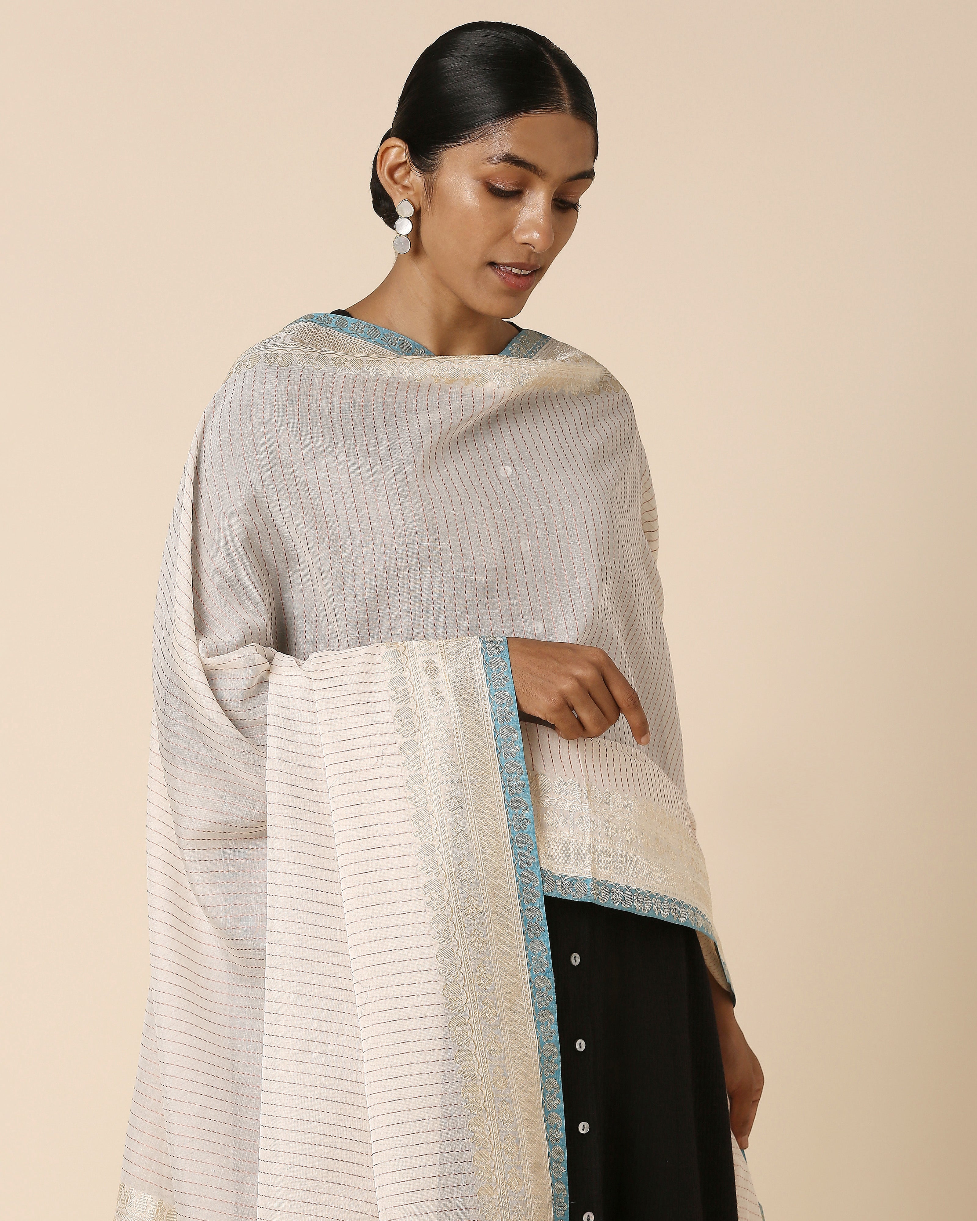 Atiana Banarasi Kadwa Cotton Dupatta