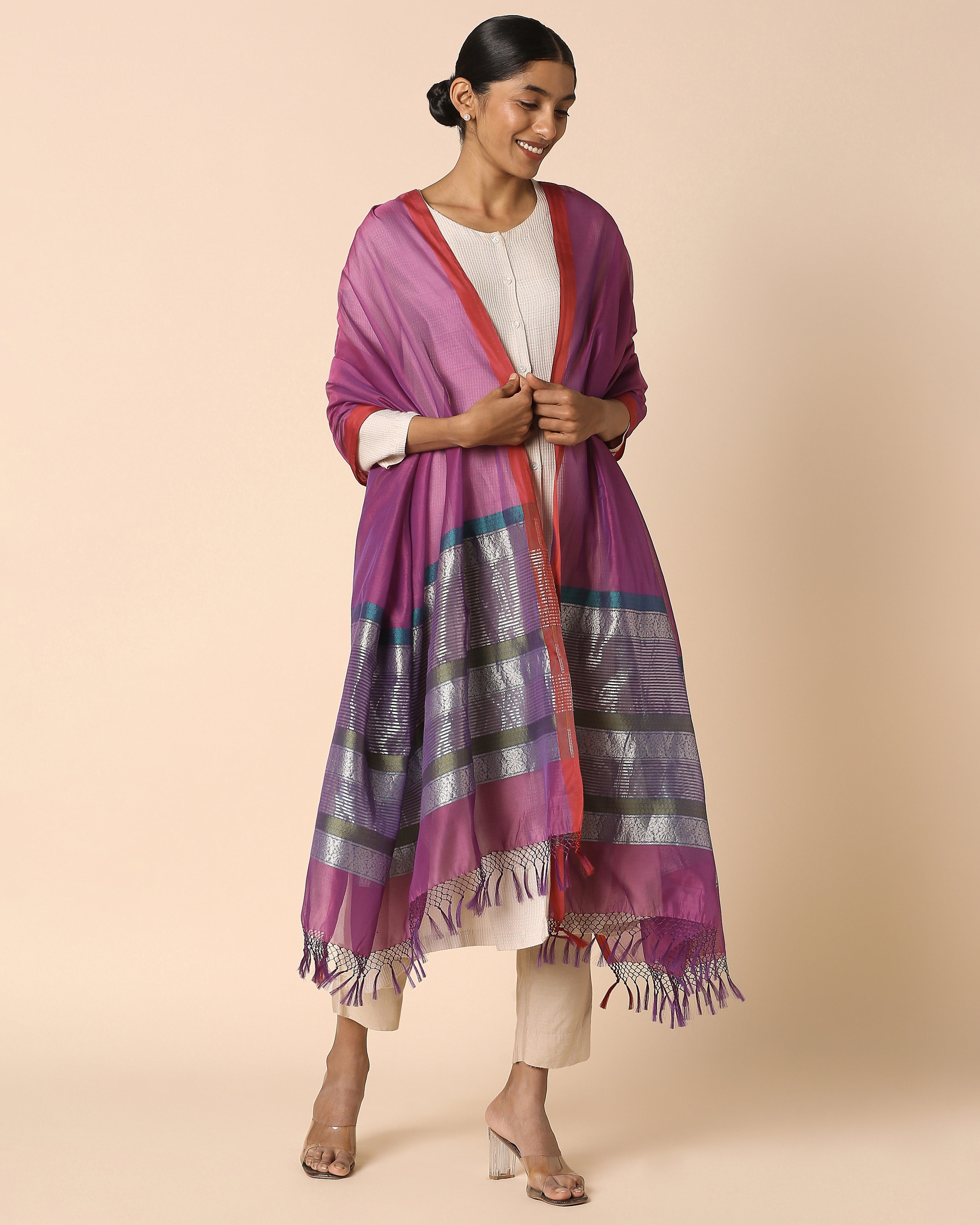 Anisha Banarasi Fekwa Silk Cotton Dupatta