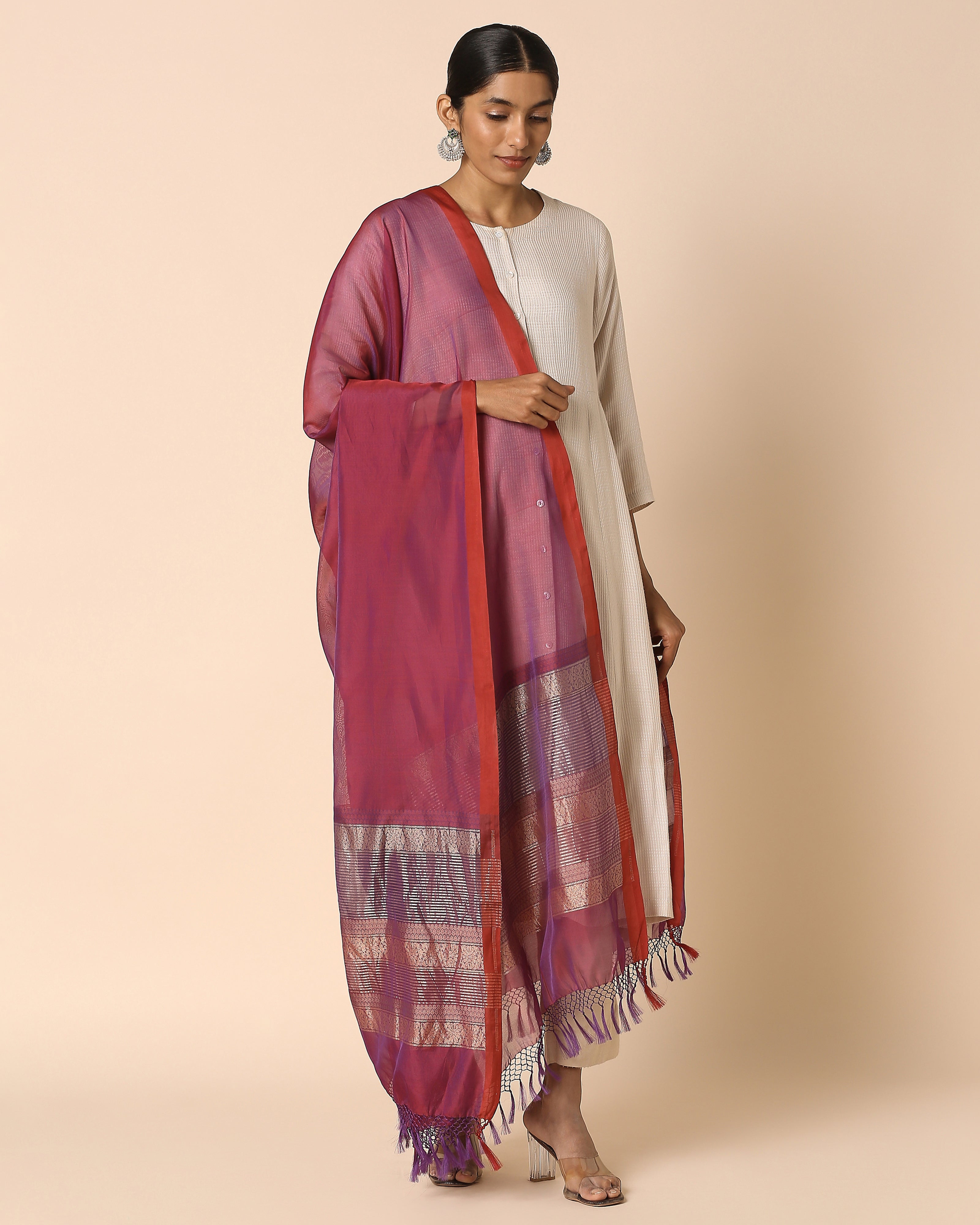 Anisha Banarasi Fekwa Silk Cotton Dupatta