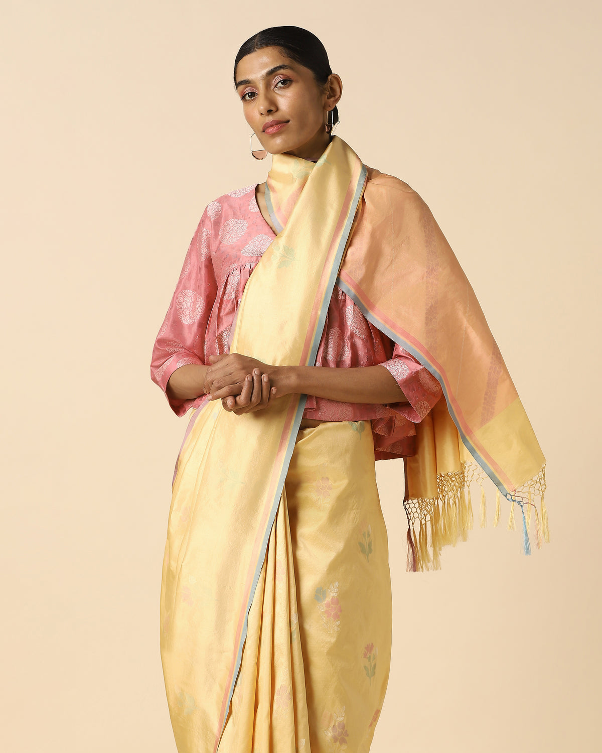 Amazni Banarasi Jamdani Silk Saree