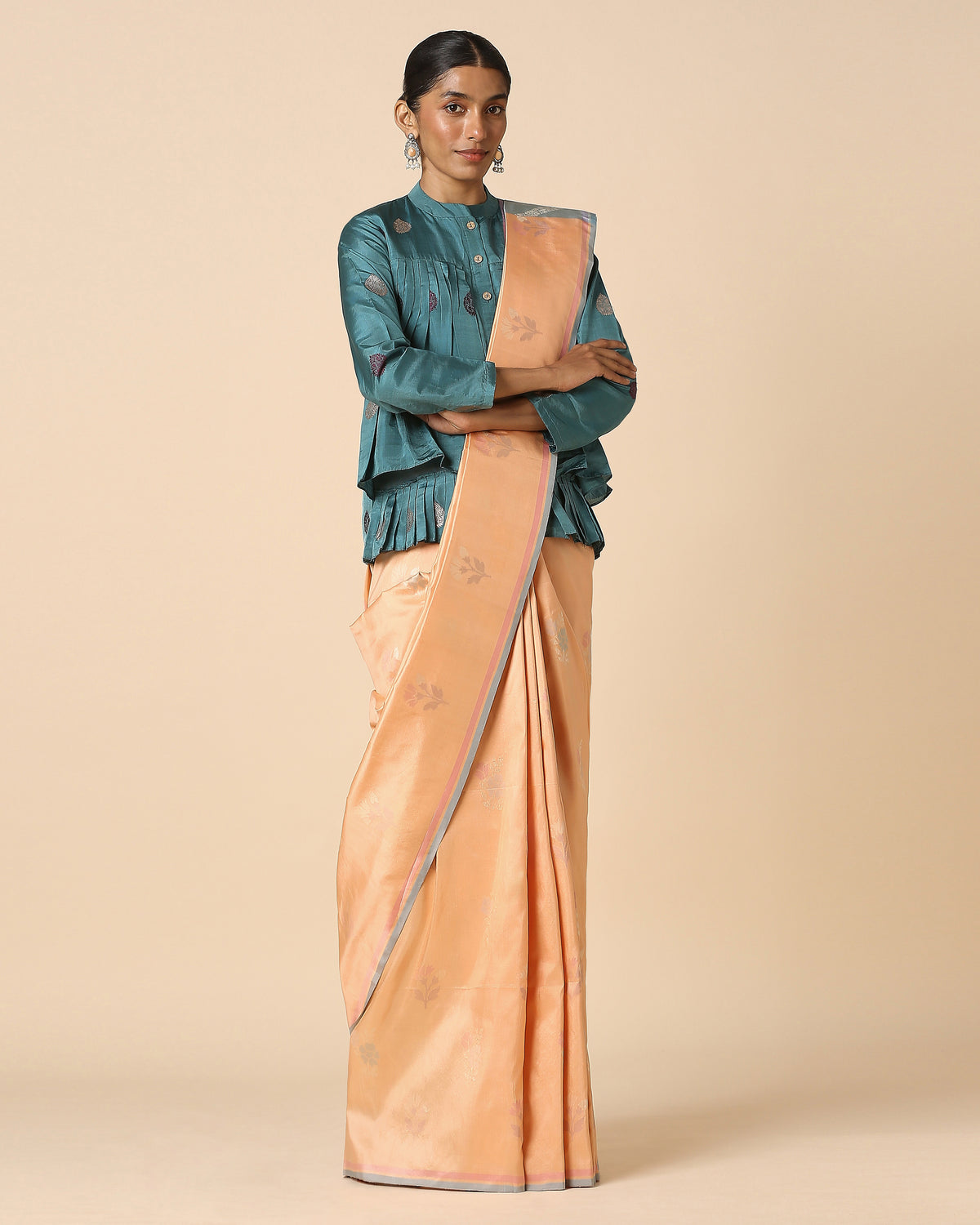 Amazni Banarasi Jamdani Silk Saree